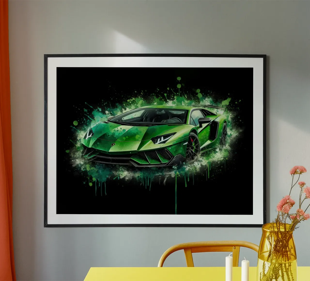 Racing sports car poster with plastic frame by 🥝 KIWI STORE