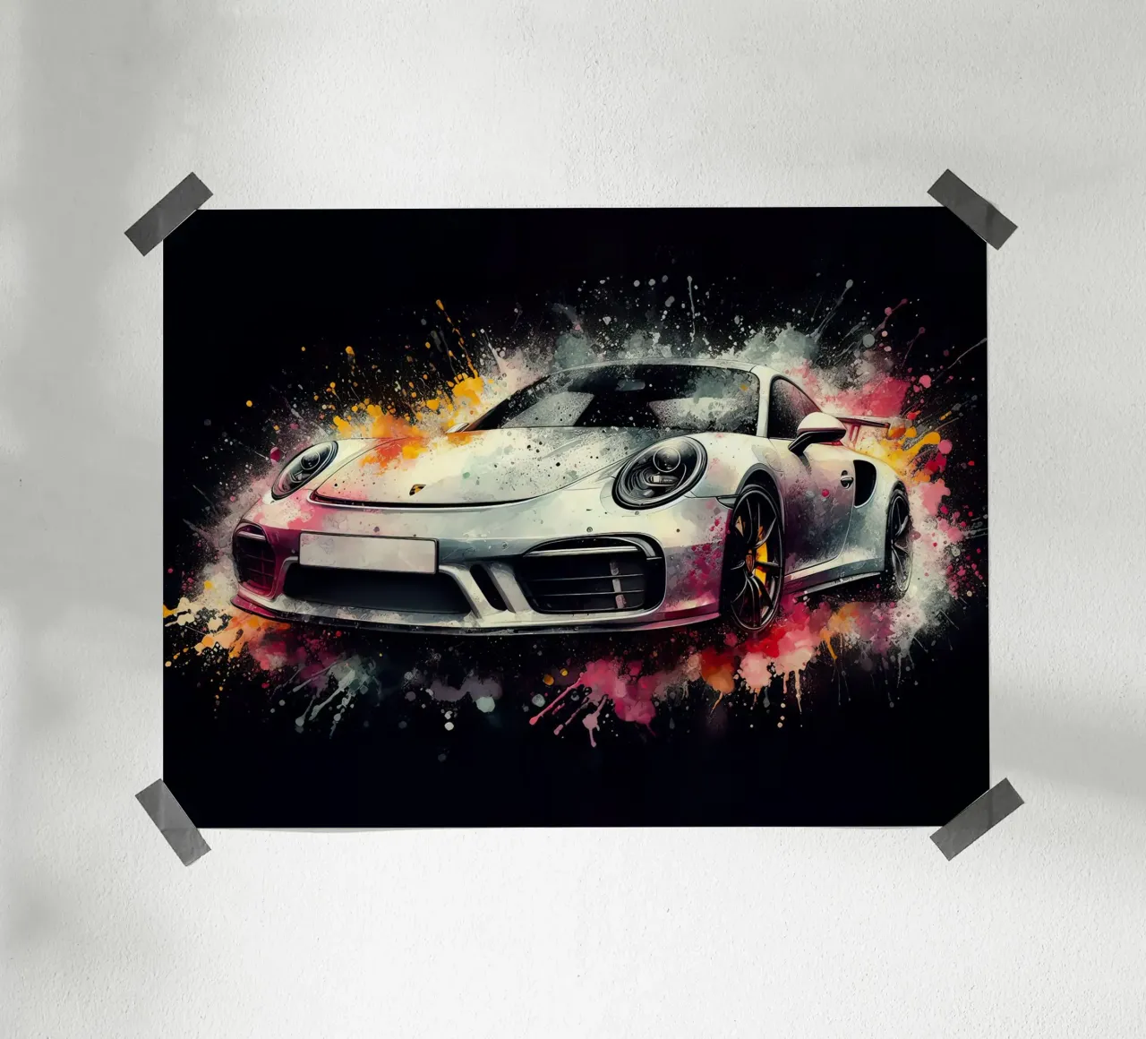 Racing sports car poster with wooden frame by 🥝 KIWI STORE