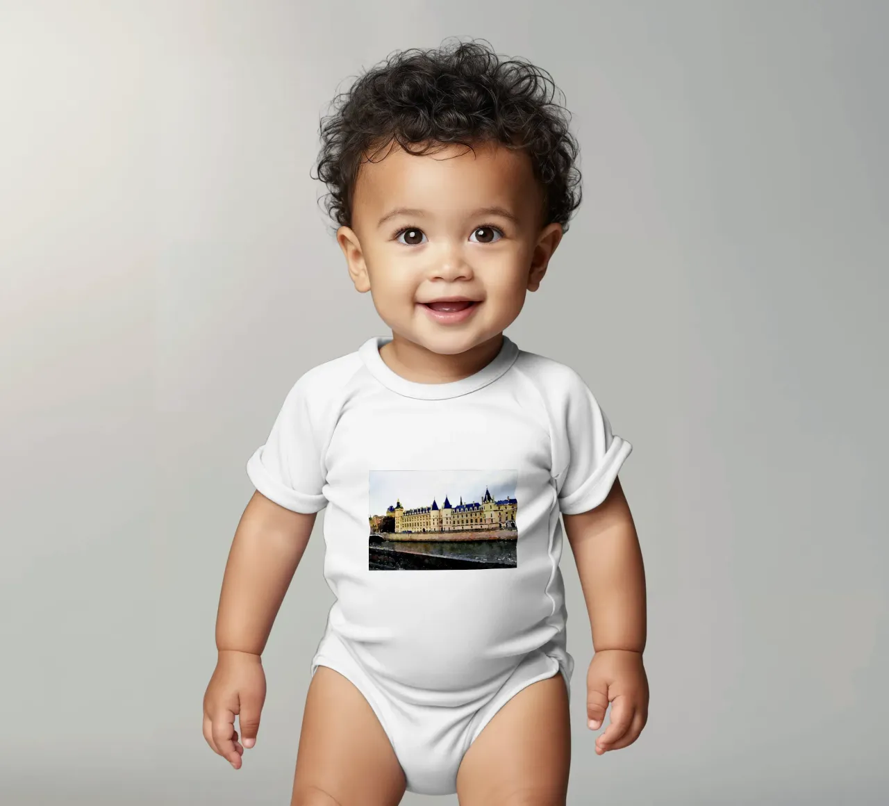 In Paris short-sleeve baby romper by Massimo Frascogna