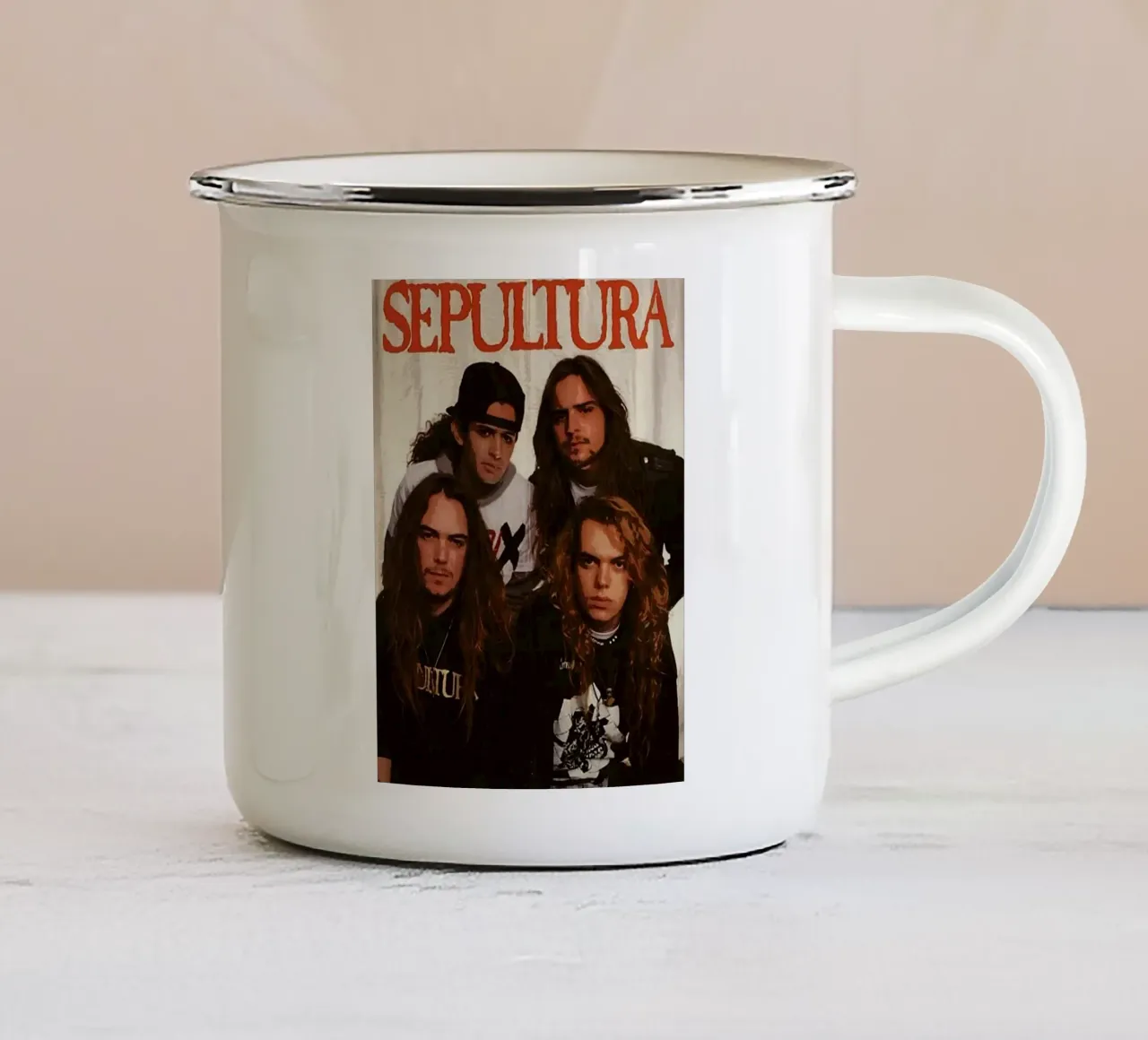 gruppo sepultura tazza in smalto da vanhesling