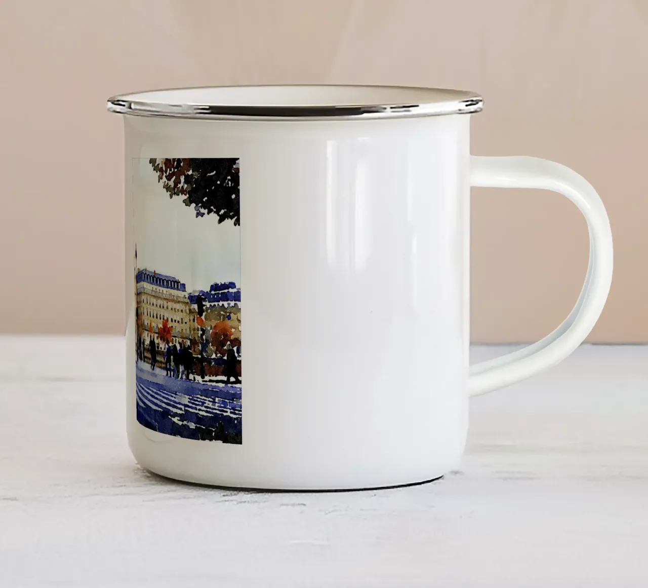 A Parigi tazza in smalto da Massimo Frascogna