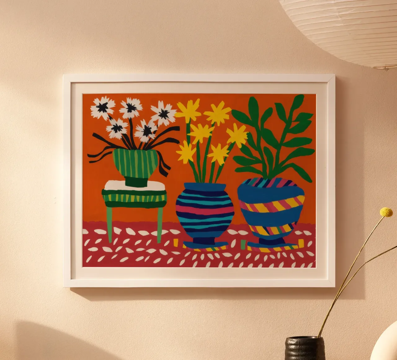 Fiori da tavola cremisi poster da Lune Dreams