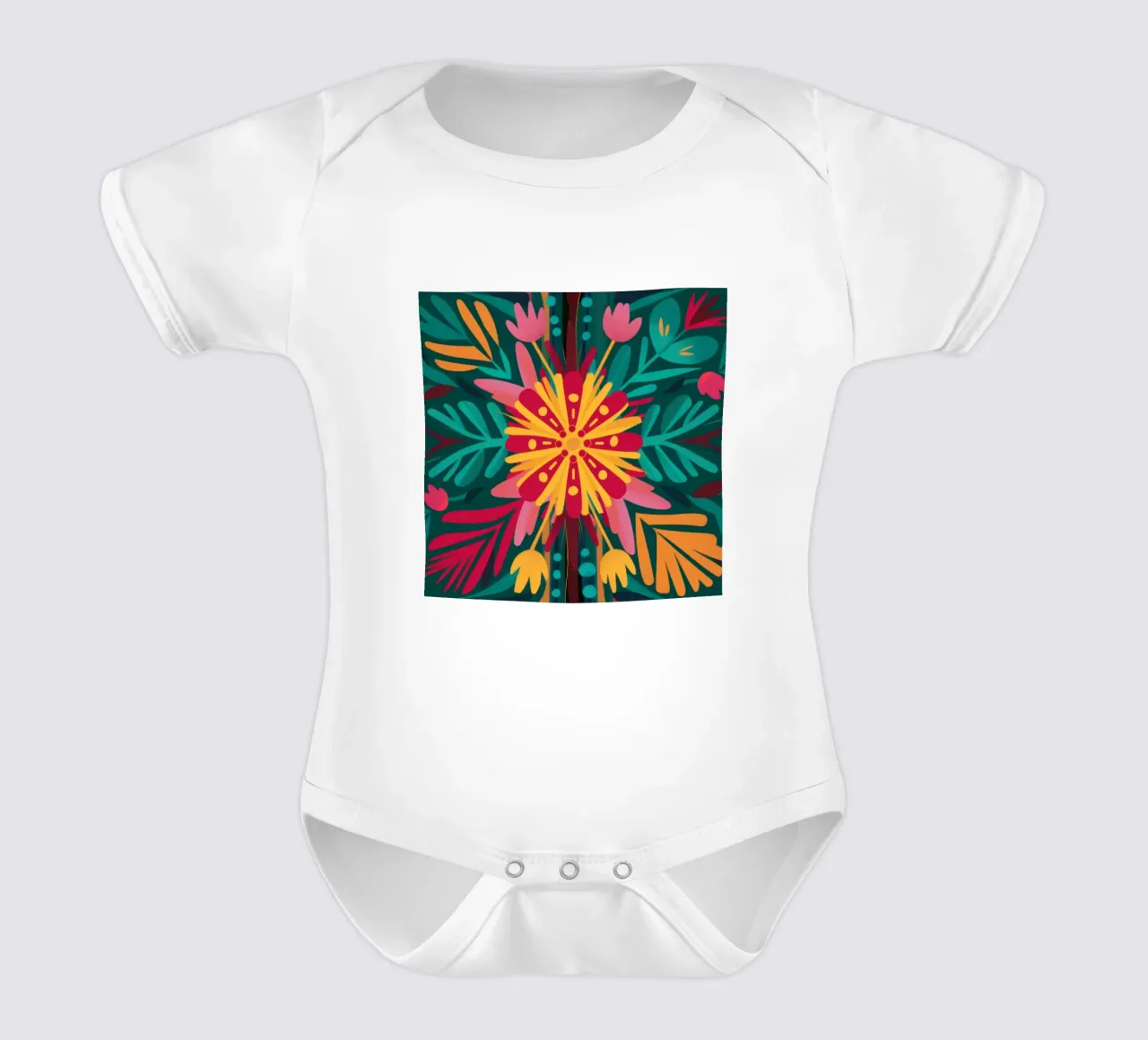 Kaleidoskop Bloom Burst Kurzarm Babybody von Lune Dreams