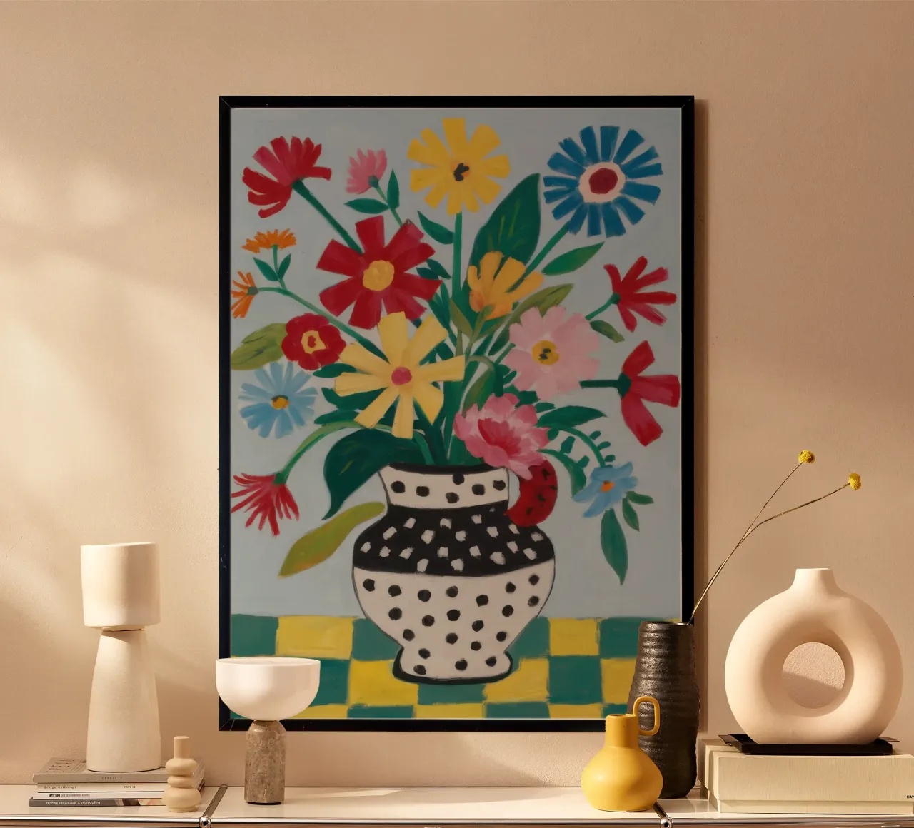 Vaso maculato Medley poster con telaio in legno da Lune Dreams