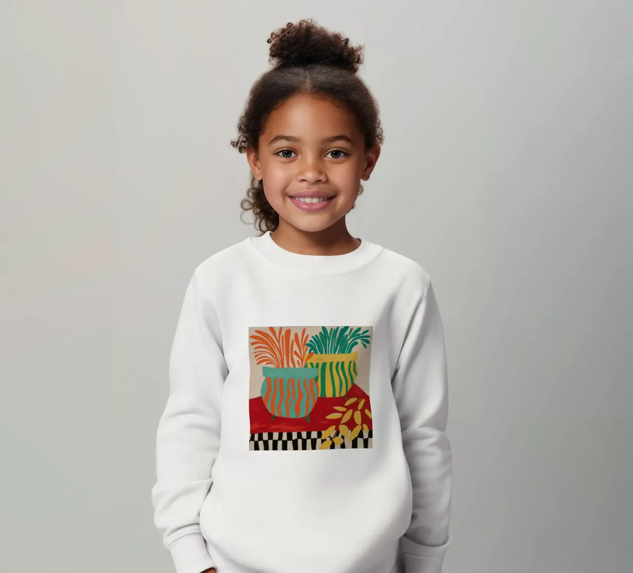 Checkered Table Tropics kids sweatshirt by Lune Dreams