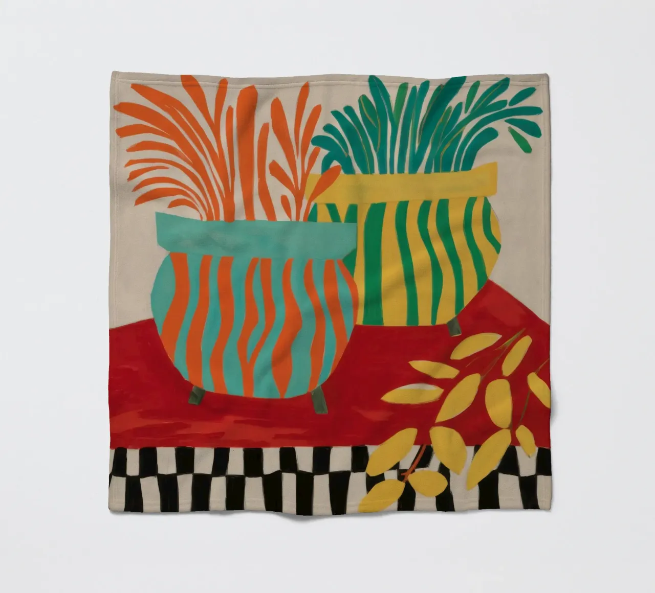 Tavolo a scacchi Tropics coperta in pile da Lune Dreams