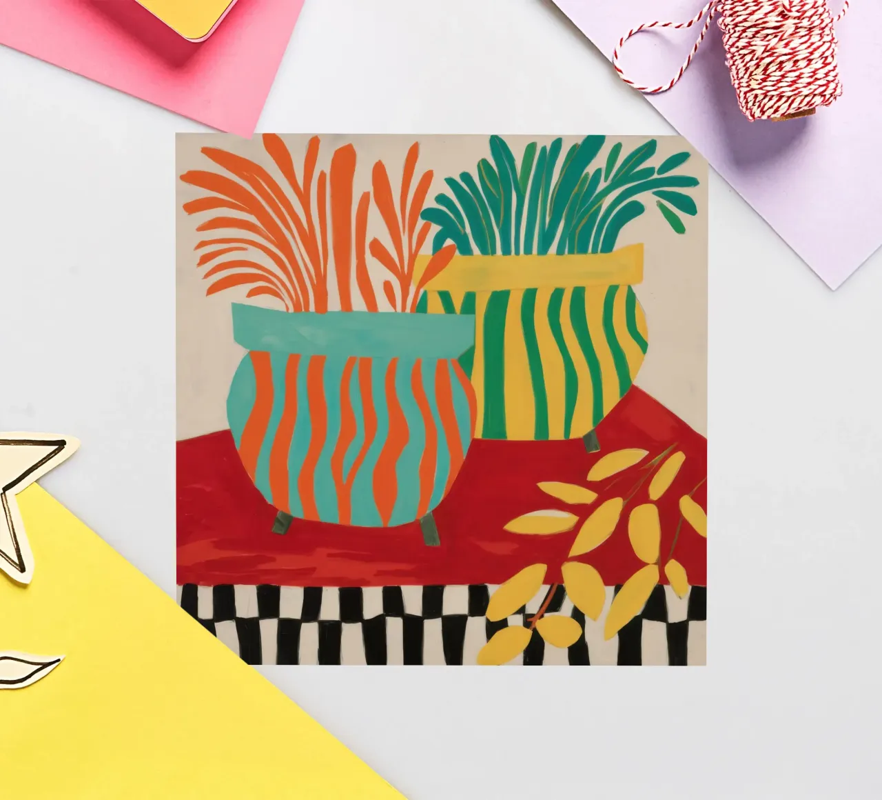 Checkered Table Tropics sticker by Lune Dreams