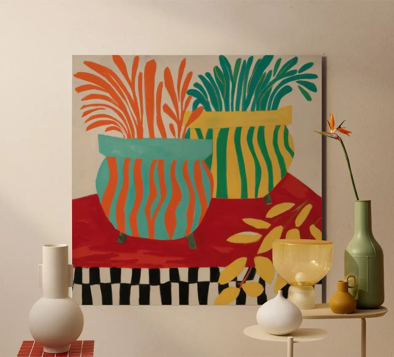 Table à carreaux Tropics alu dibond de Lune Dreams