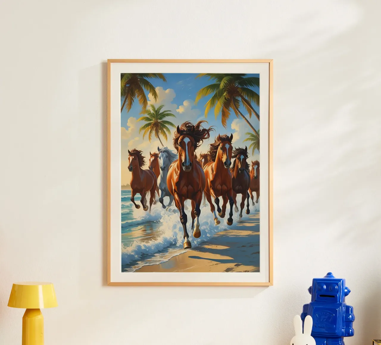 Pferde am Palmenstrand carta hahnemühle da Poster Dreams