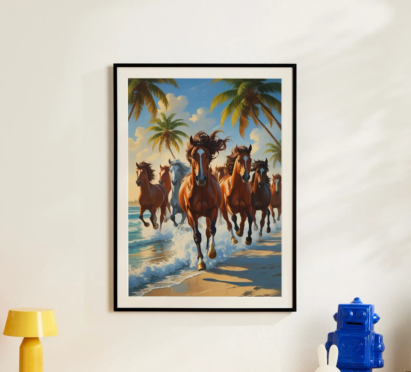 Pferde am Palmenstrand poster da Poster Dreams