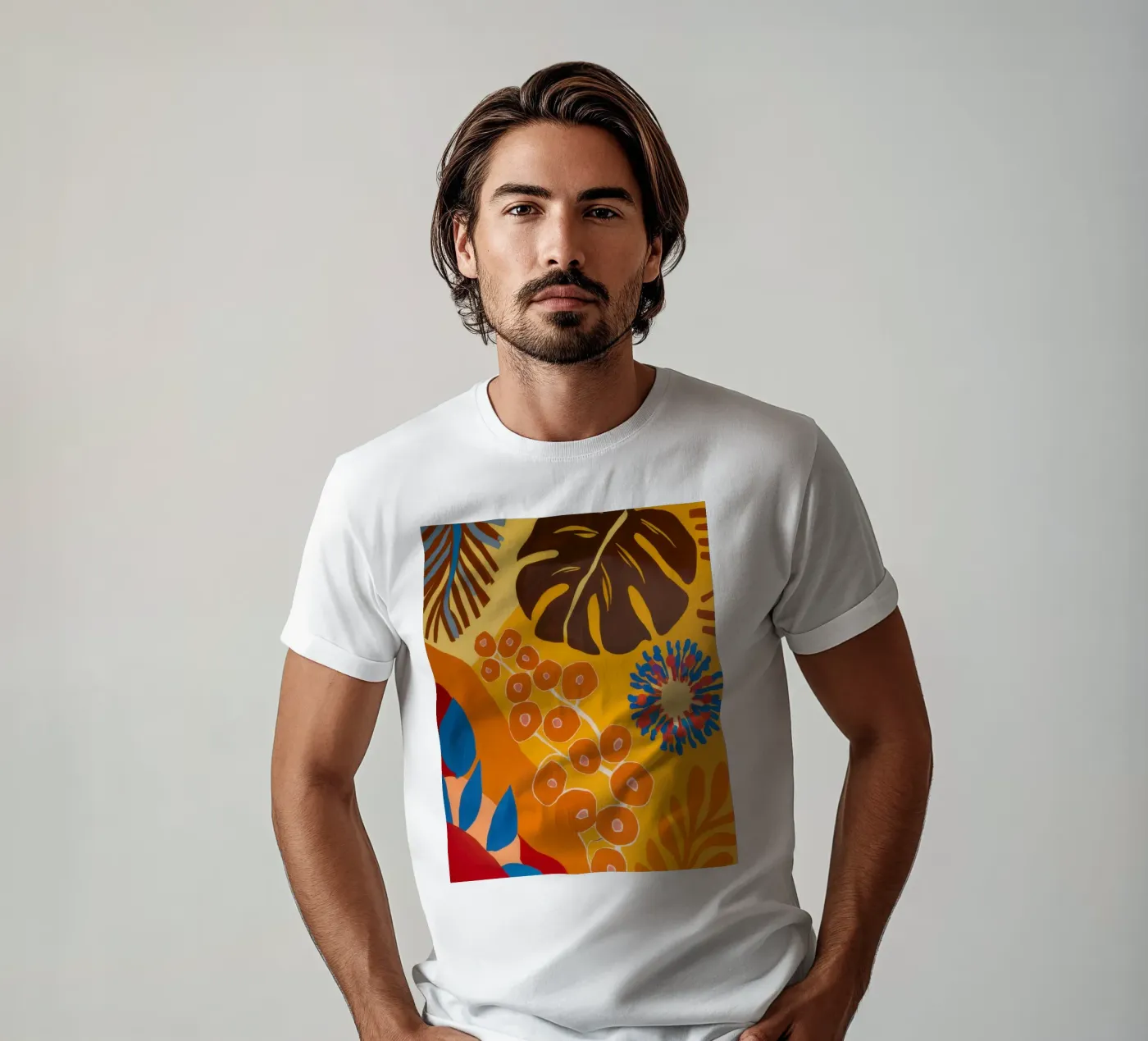 Orange Patterned Bloom t-shirt by Lune Dreams