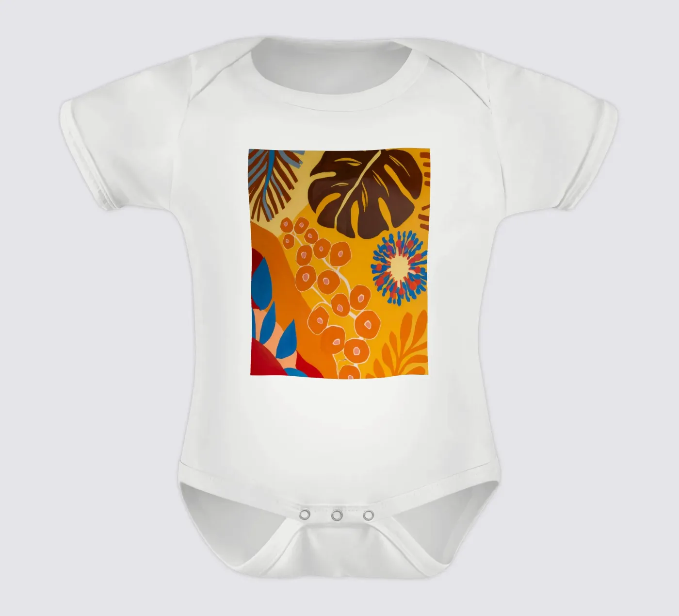 Fleur à motif orange body bébé de Lune Dreams