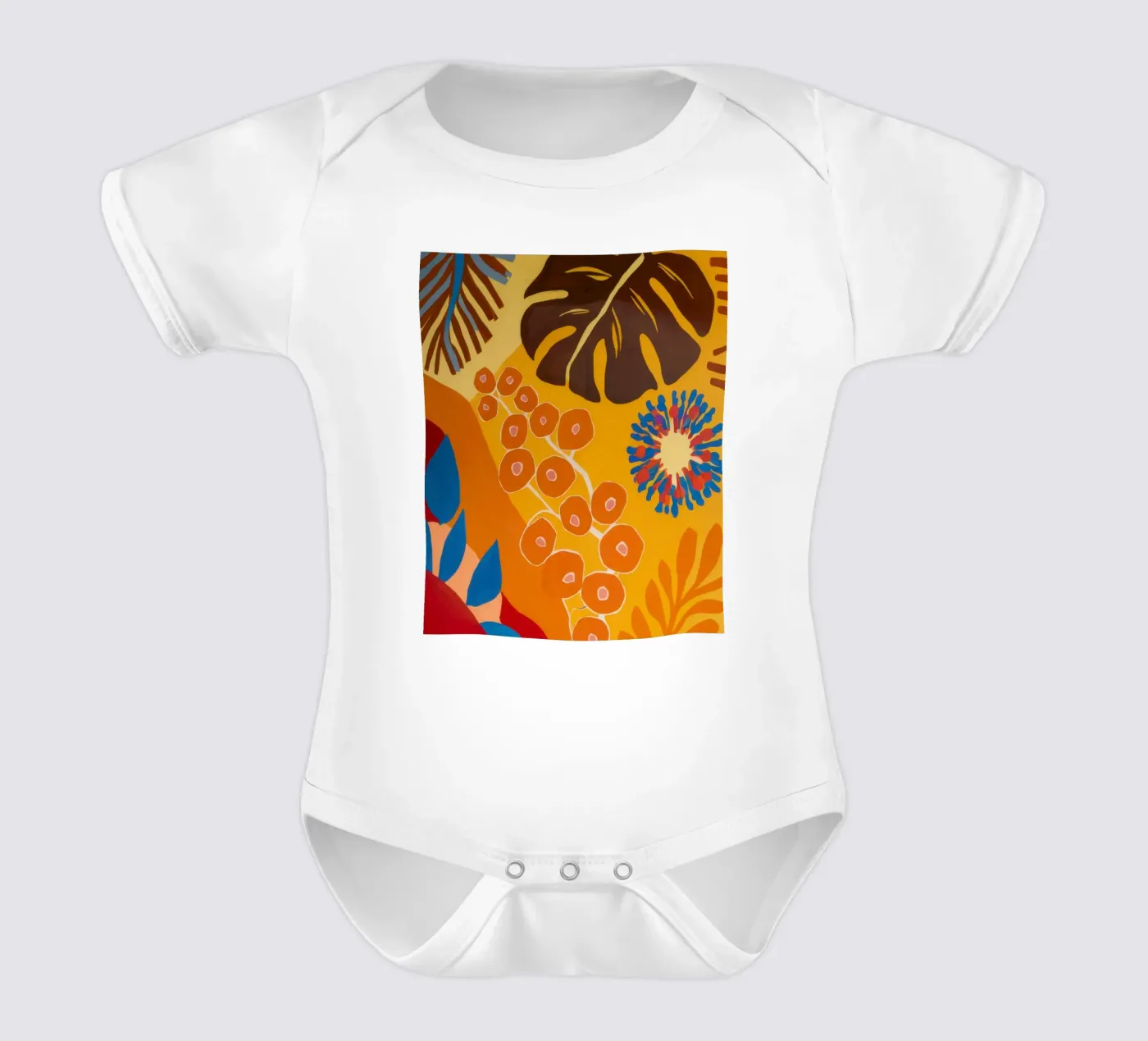 Fleur à motif orange body bébé de Lune Dreams