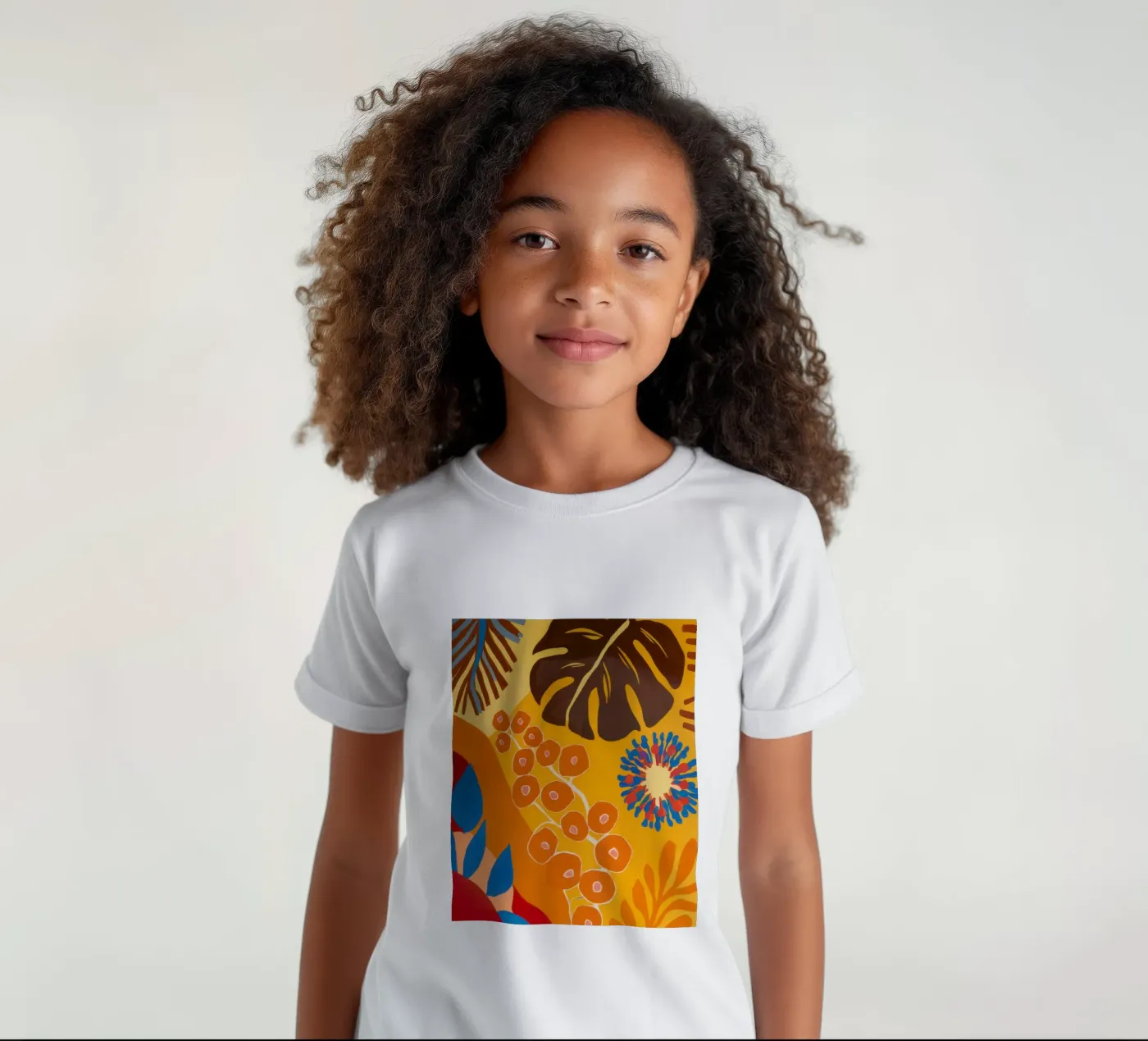 Orange Patterned Bloom t-shirt bambini da Lune Dreams