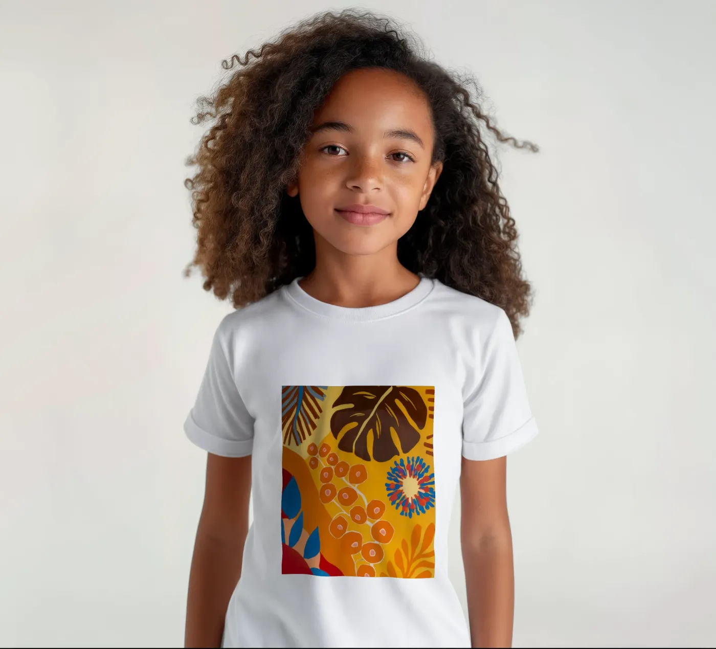 Orange Patterned Bloom t-shirt bambini da Lune Dreams
