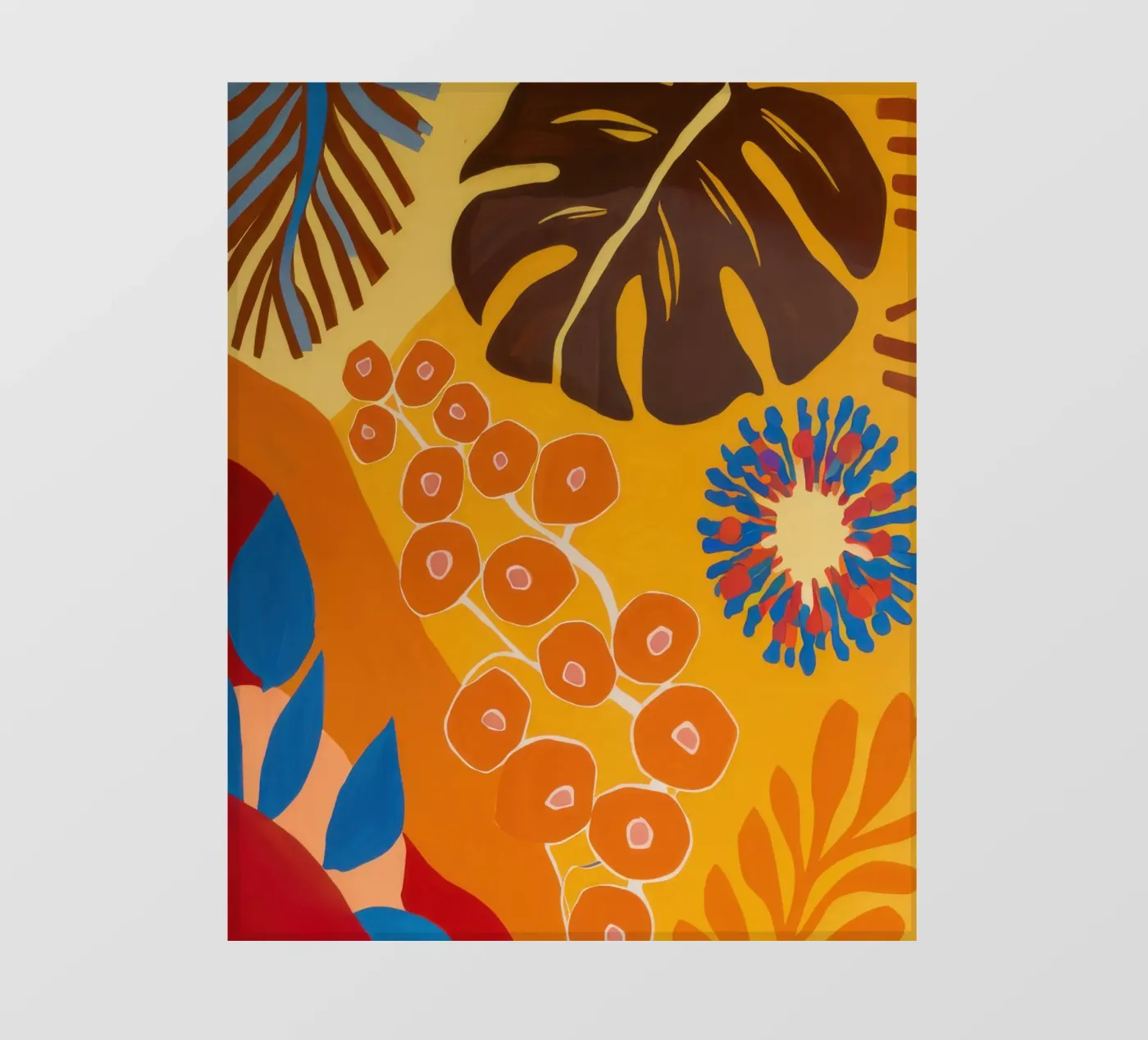 Bloei met oranje patroon fotobehang van Lune Dreams