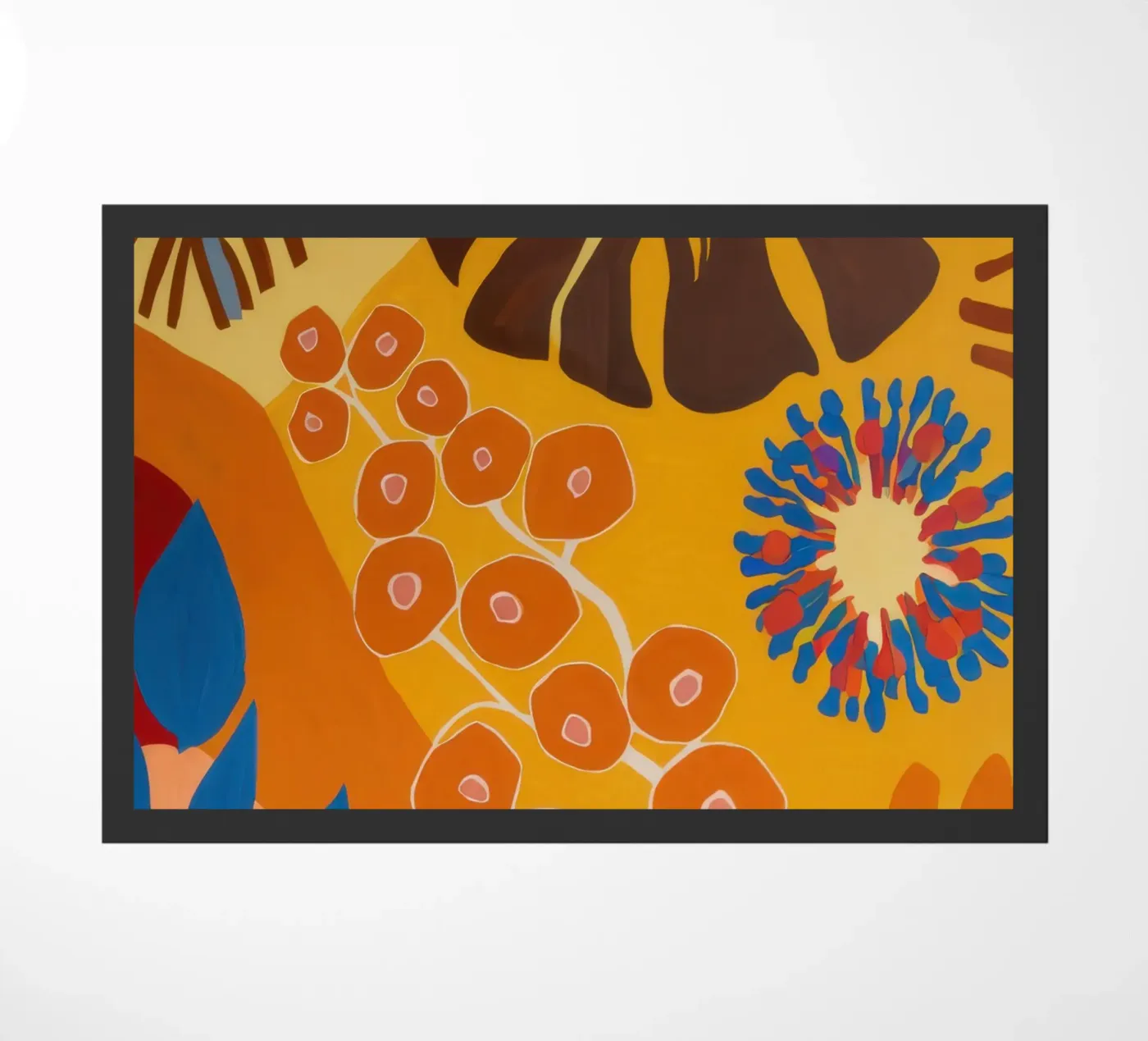 Orange Patterned Bloom doormat by Lune Dreams