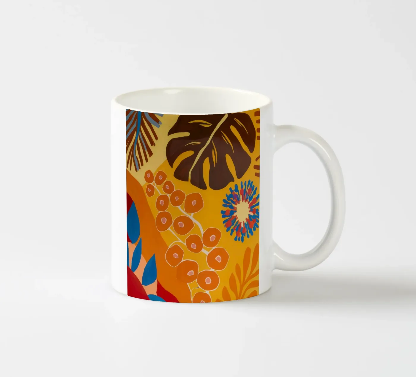 Orange Patterned Bloom ceramic mug by Lune Dreams