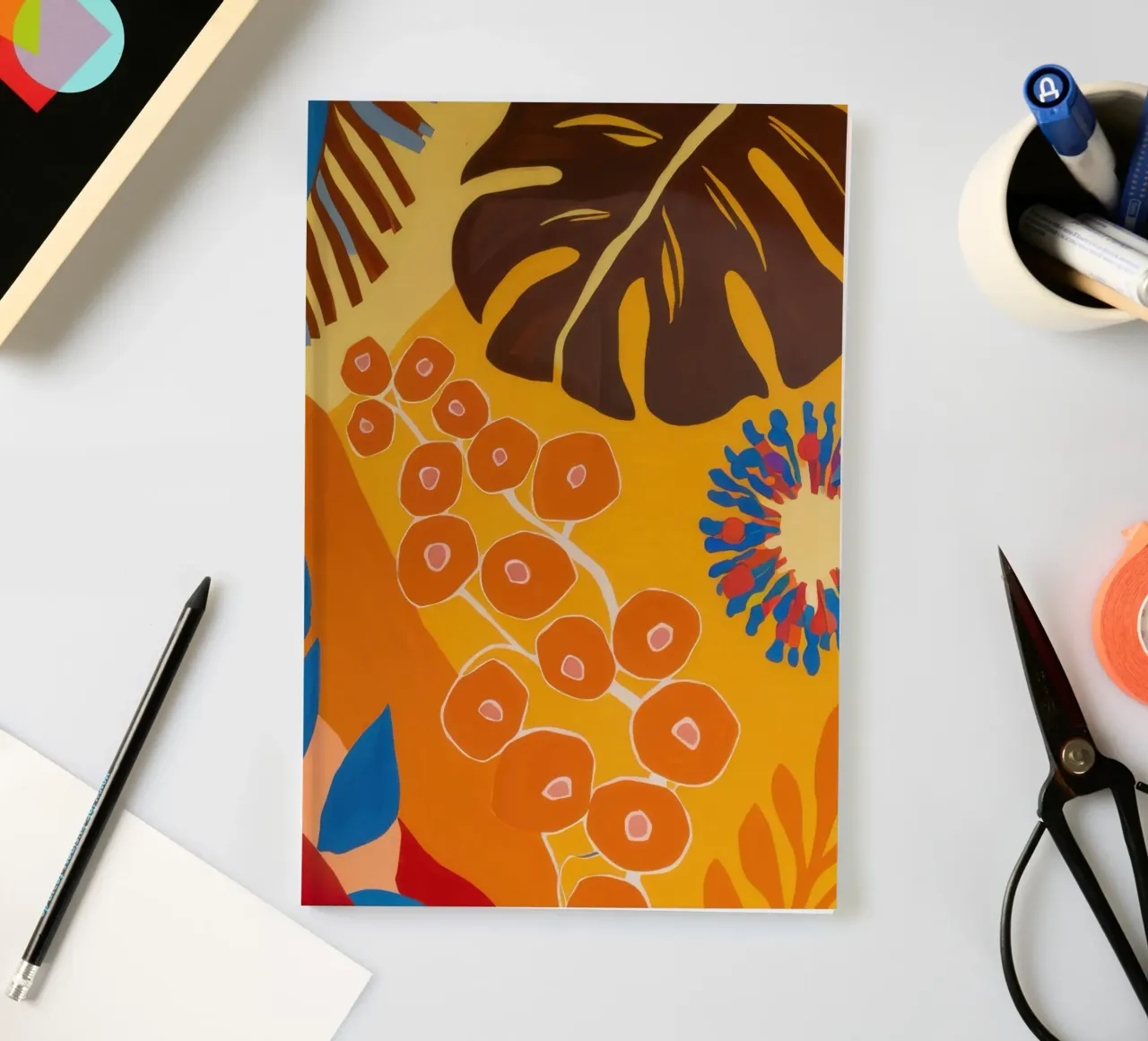 Orange Patterned Bloom notebook by Lune Dreams