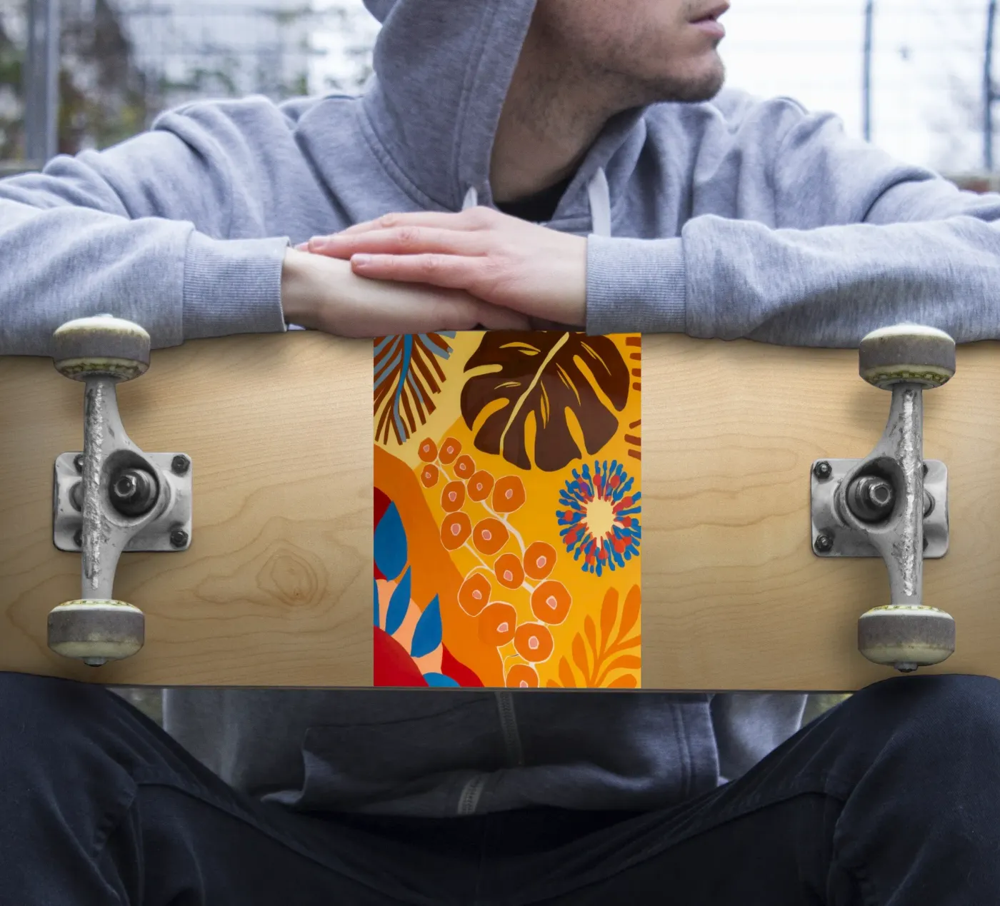 Orange Patterned Bloom sticker by Lune Dreams