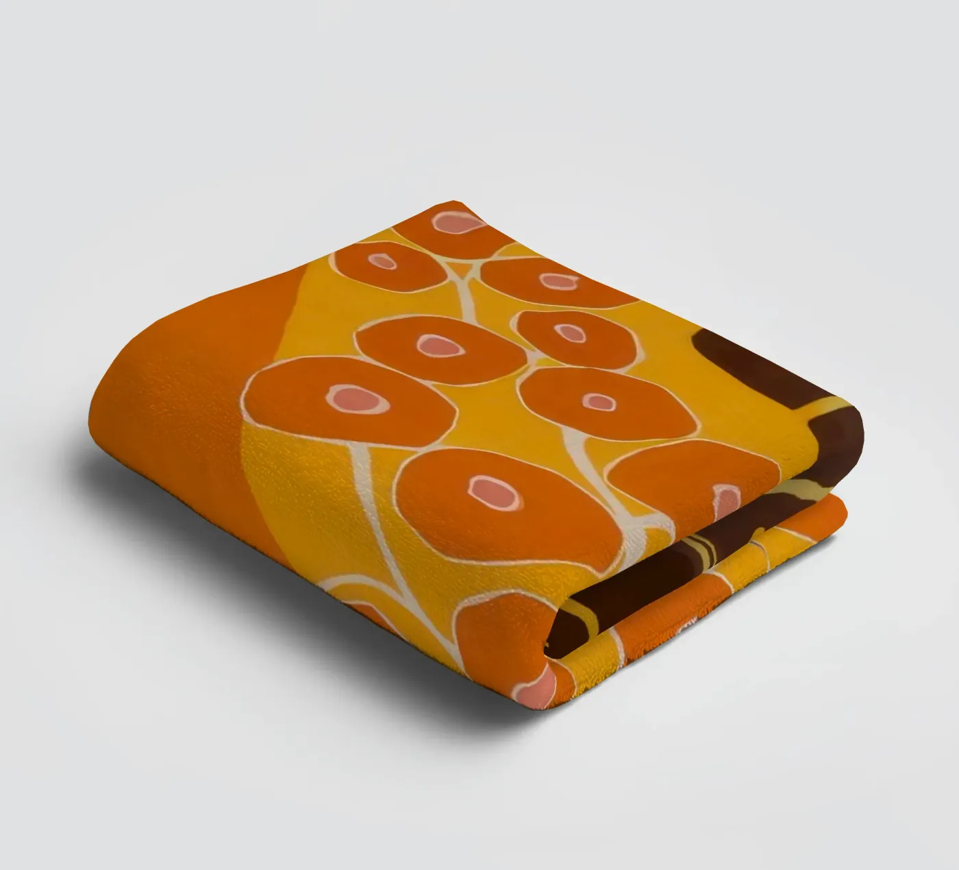 Bloei met oranje patroon badhanddoek van Lune Dreams