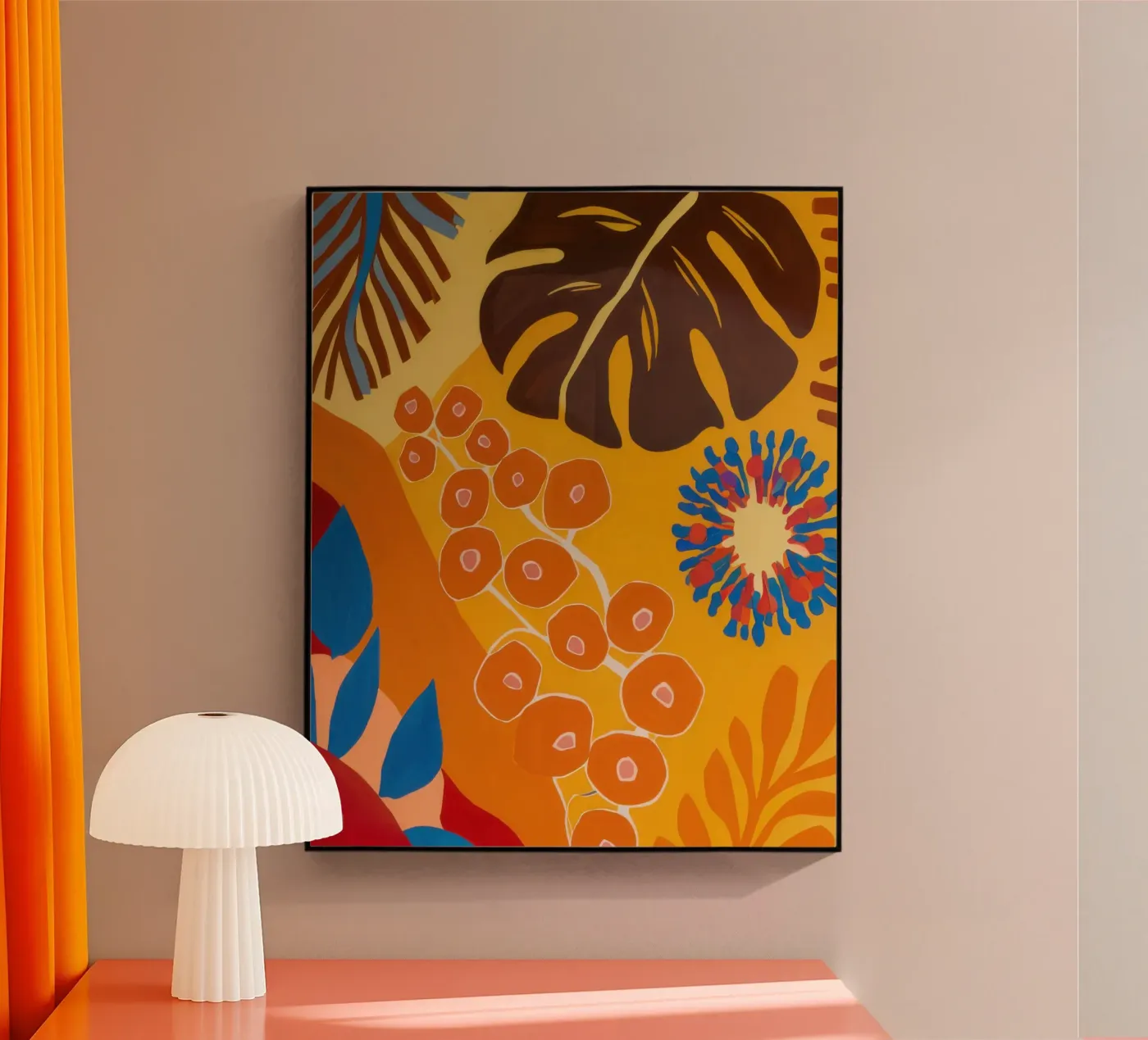 Orange Patterned Bloom plexiglas de Lune Dreams