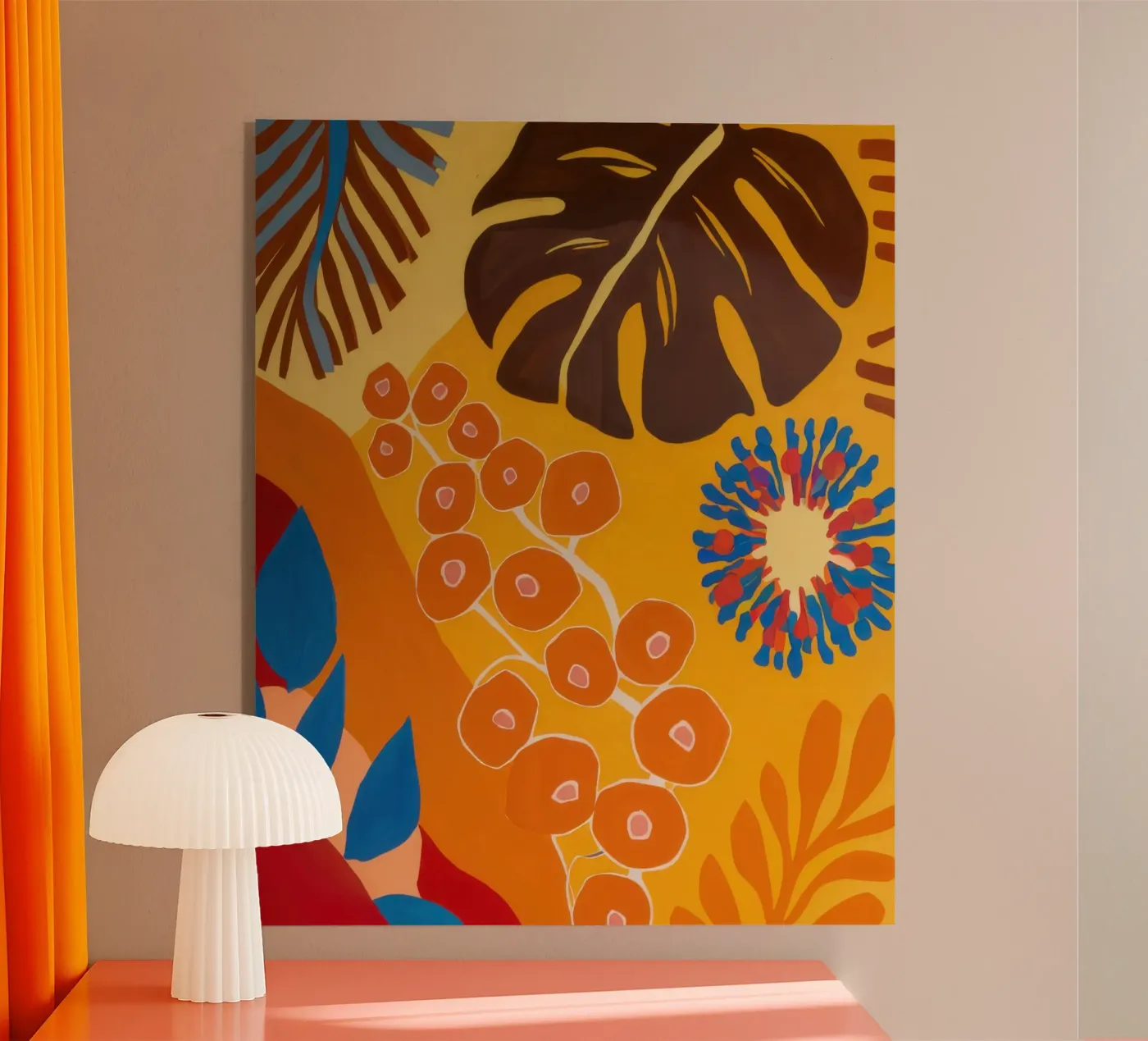 Orange Patterned Bloom plexiglas de Lune Dreams