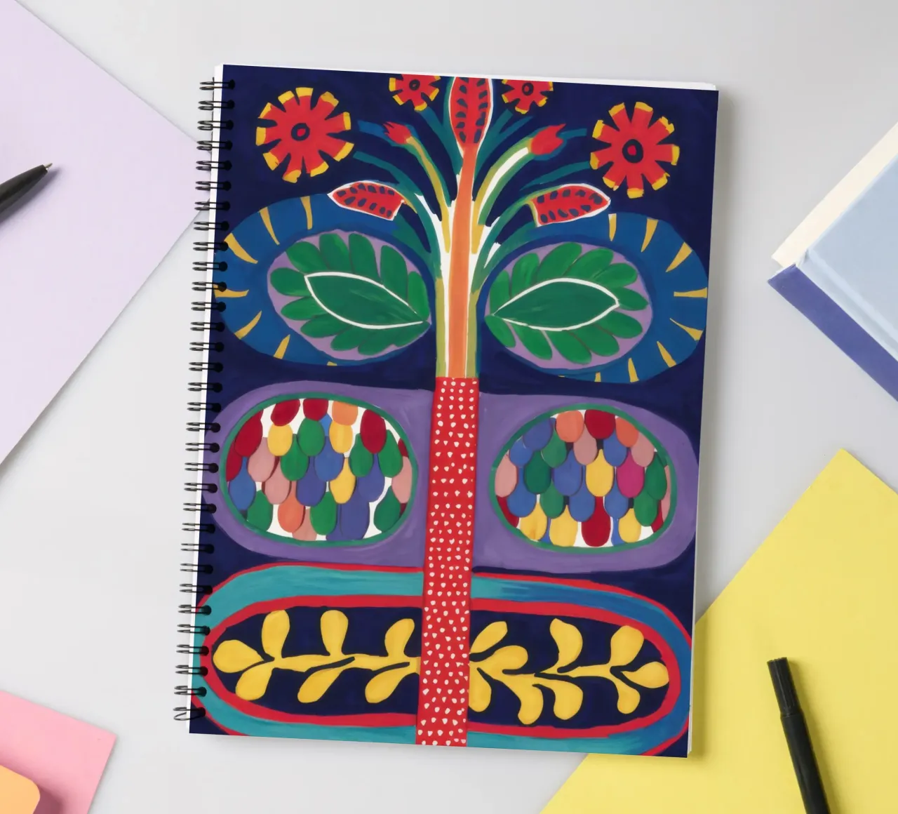 Symmetrical Life Tree spiral notebook by Lune Dreams