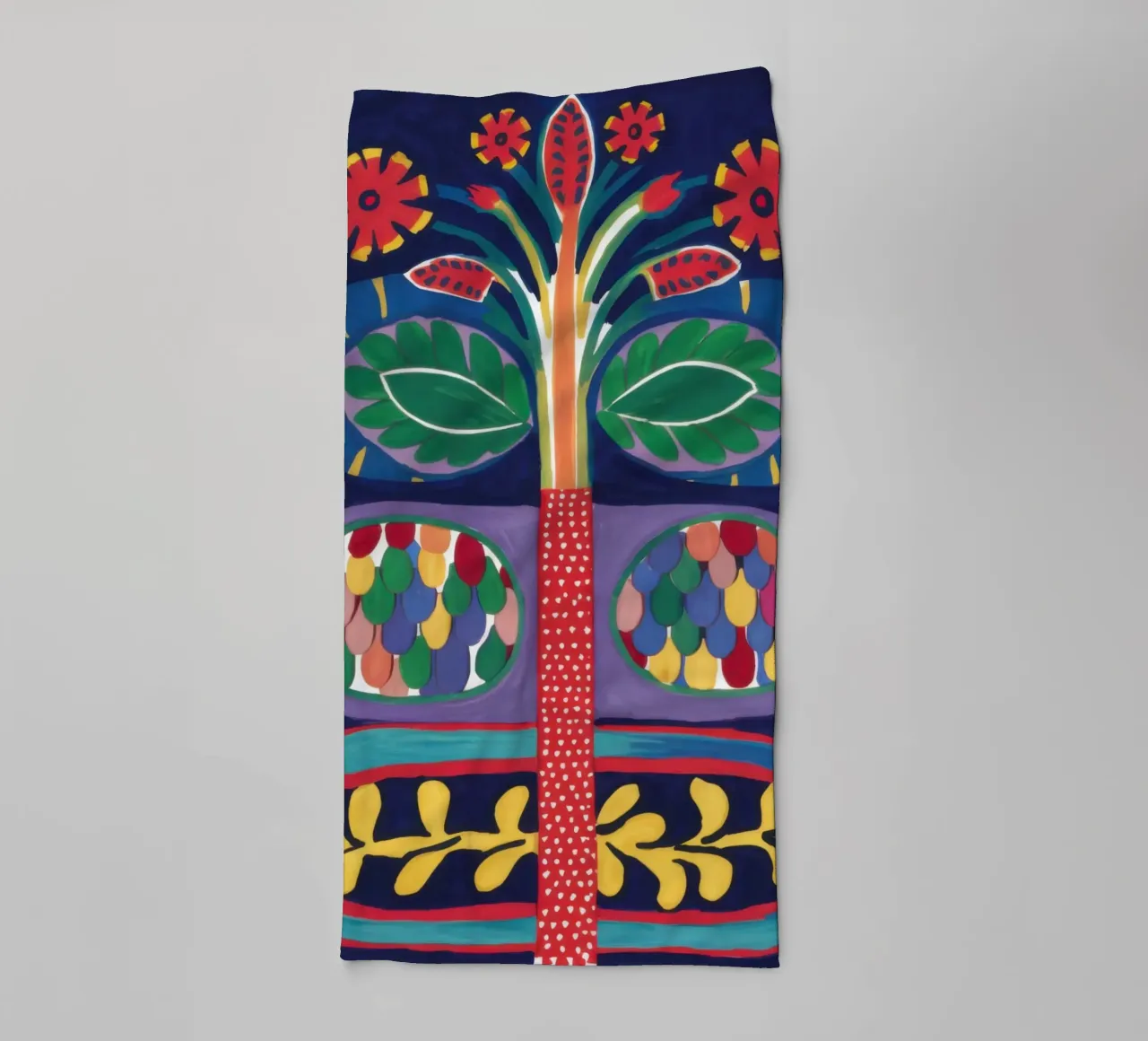 Symmetrical Life Tree towel by Lune Dreams