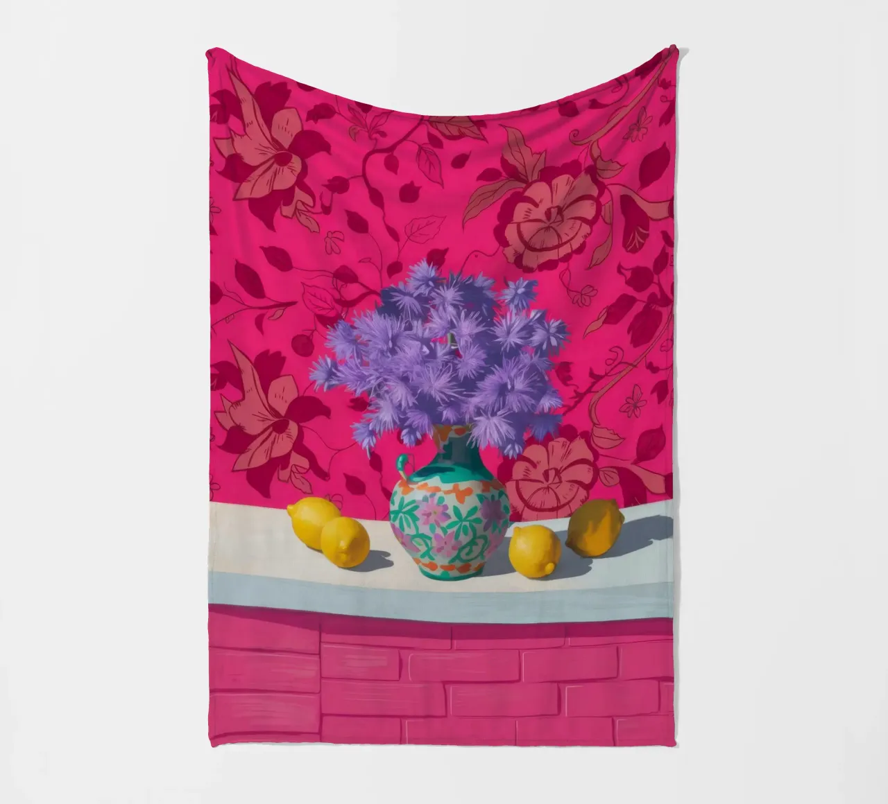Hortensie Zitrone Stille Fleecedecke von Lune Dreams
