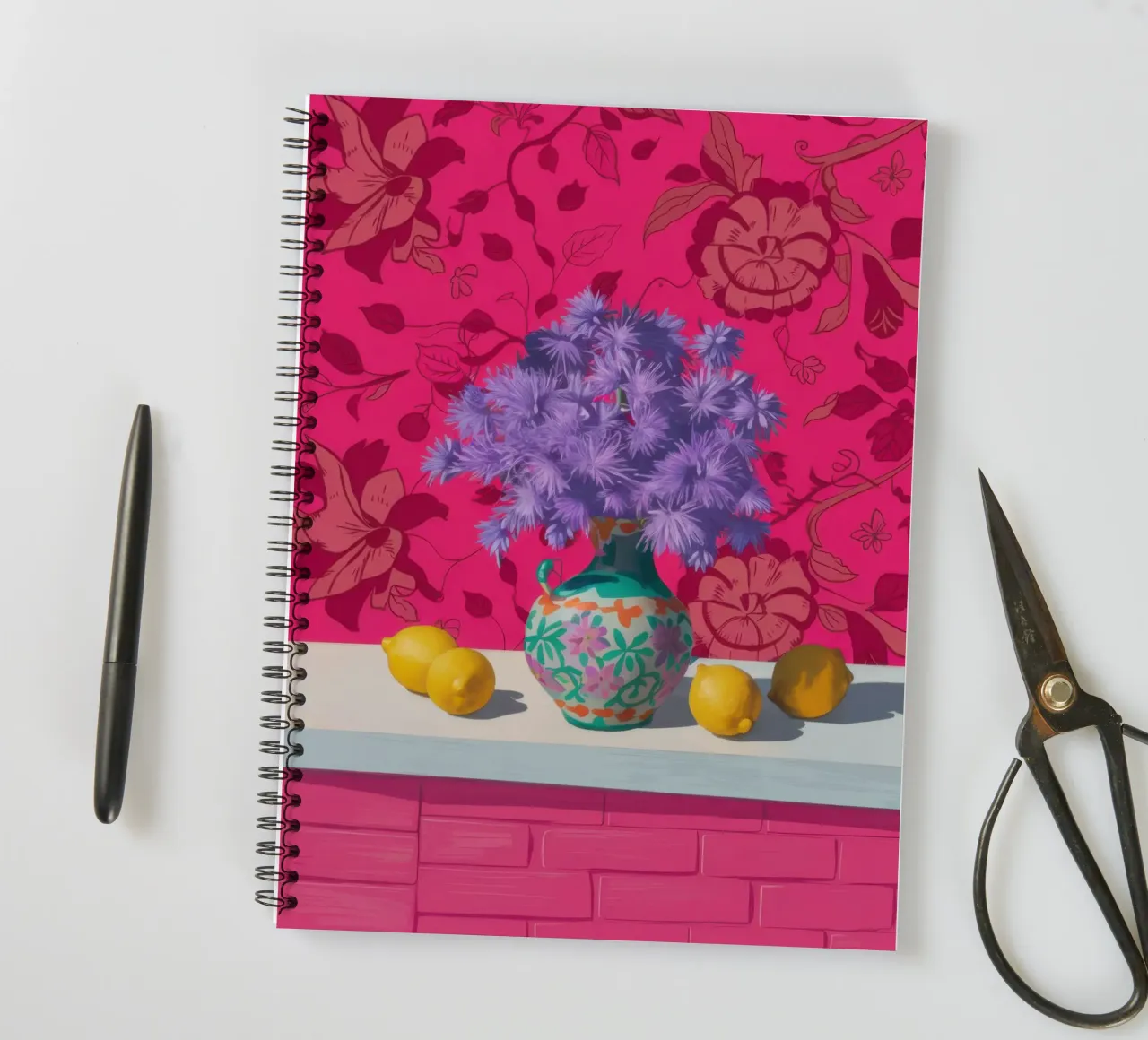 Hortensie Zitrone Stille Ringbuch von Lune Dreams