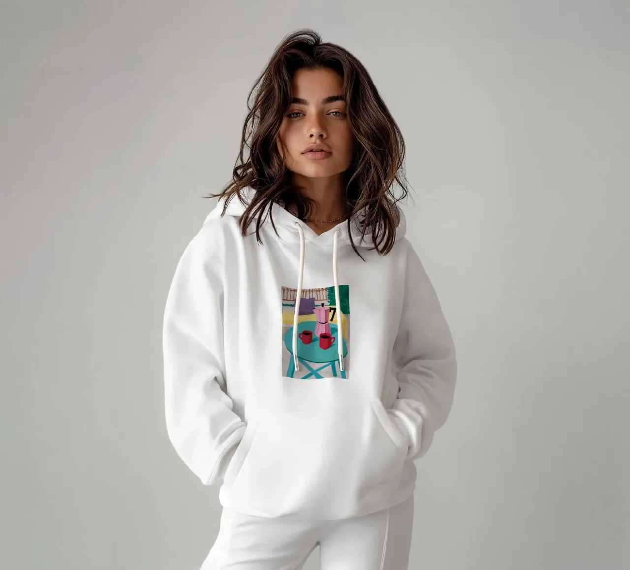 Mesa Turquesa Café sudadera con capucha de Lune Dreams