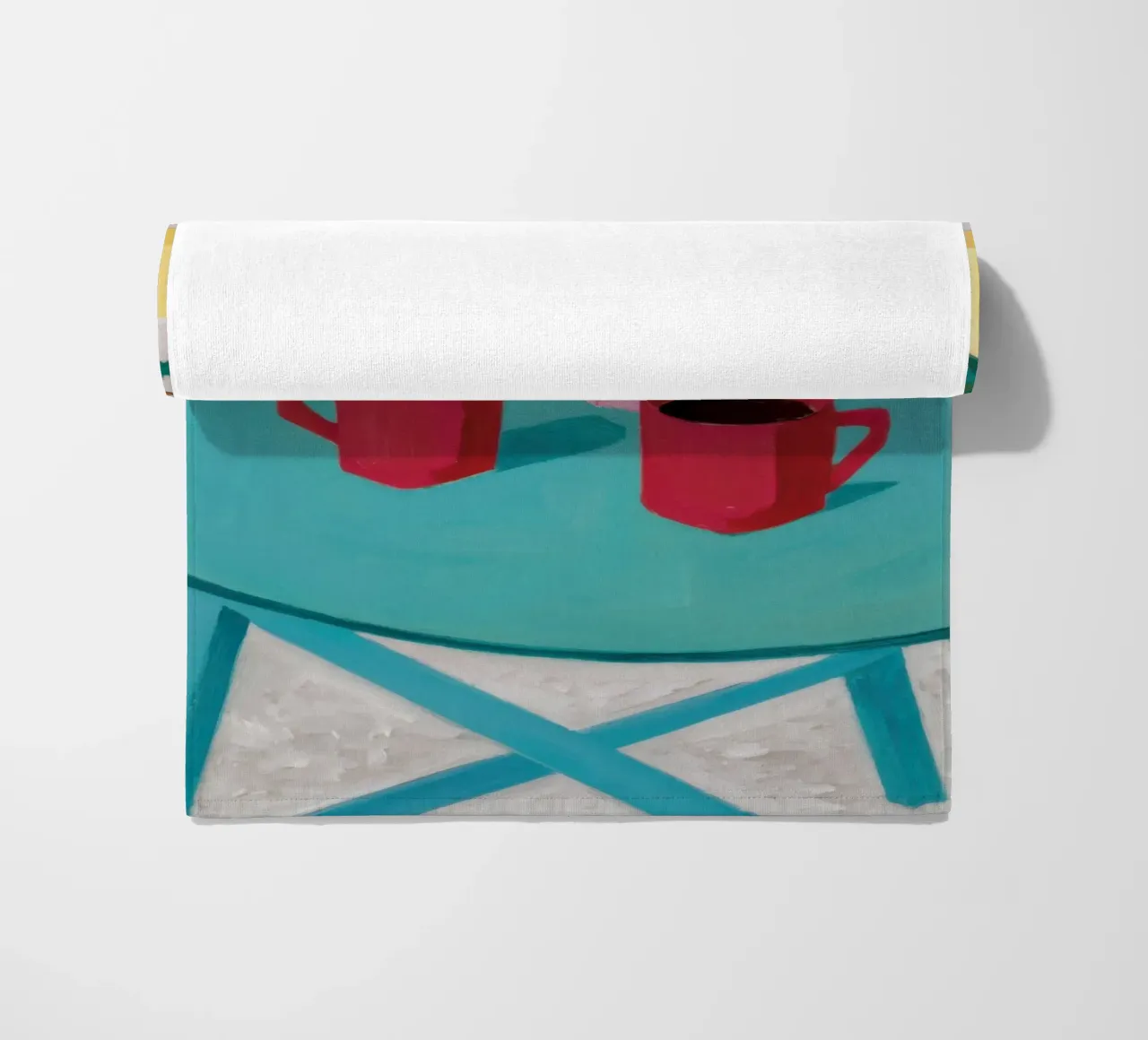 Turquoise Table Coffee beach towel by Lune Dreams