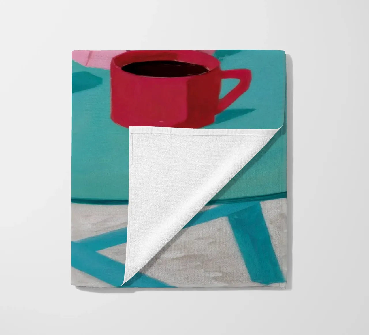 Turquoise Table Coffee beach towel by Lune Dreams