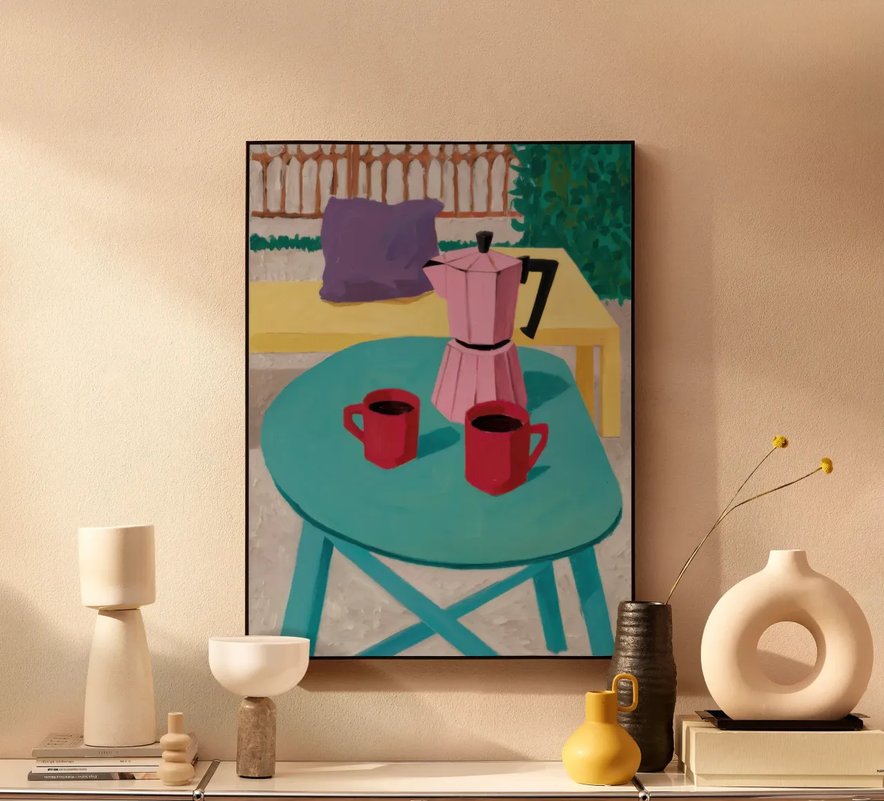 Turquoise Table Coffee alu-dibond by Lune Dreams