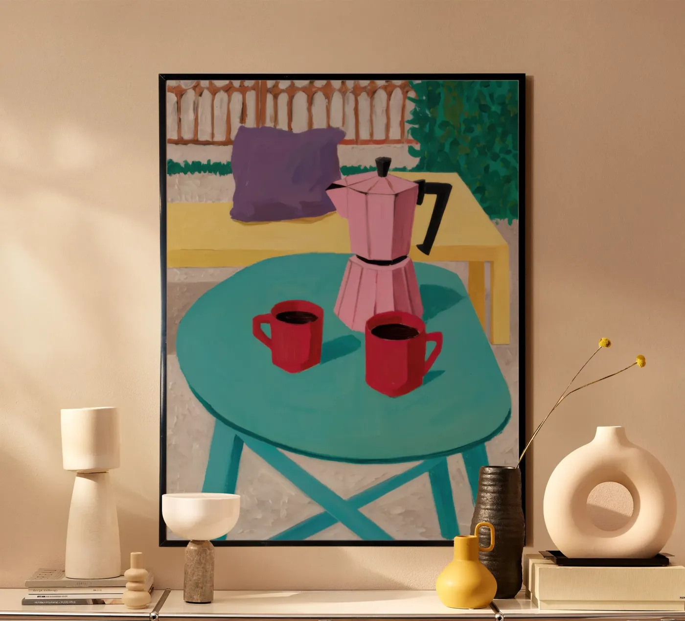 Turquoise Table Coffee poster by Lune Dreams