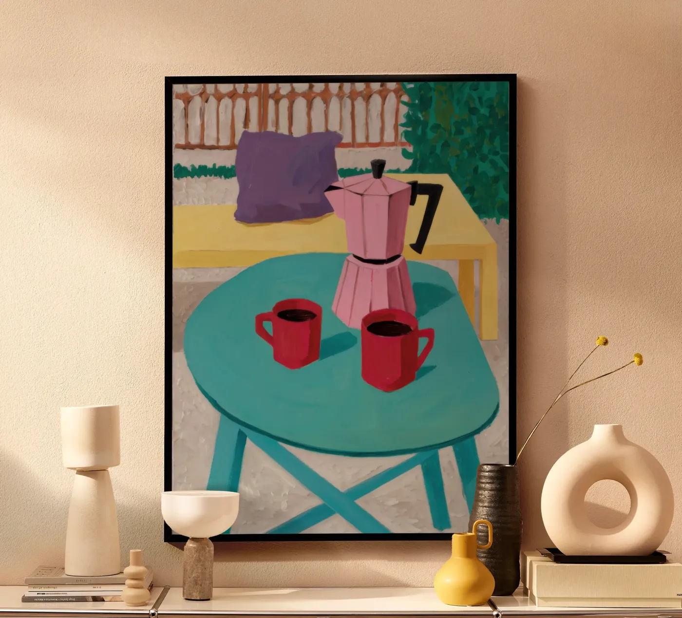 Turquoise Table Coffee poster by Lune Dreams