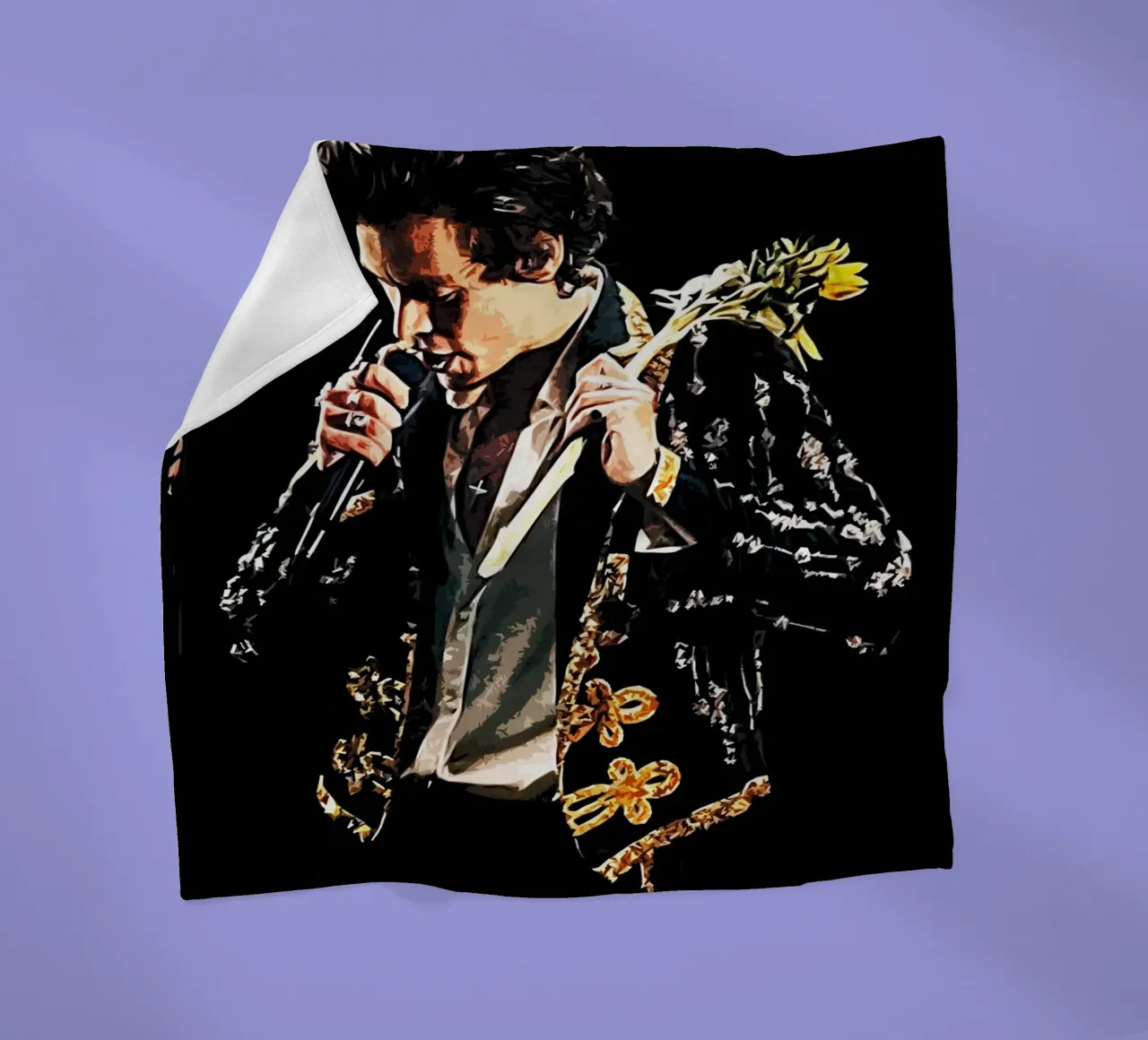 Harry Styles Art fleece blanket by music soul