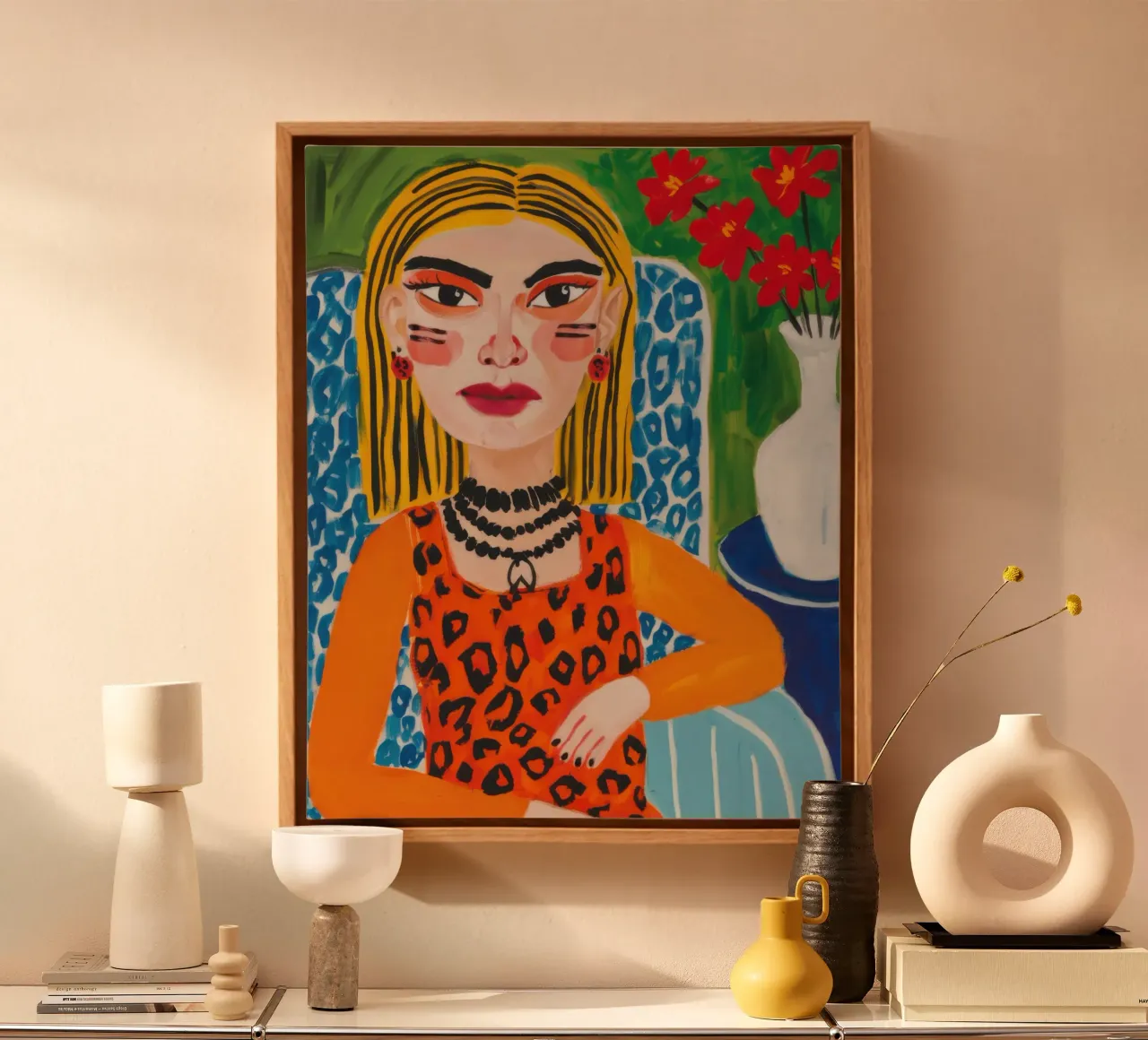 Leopard Print Poise canvas by Lune Dreams