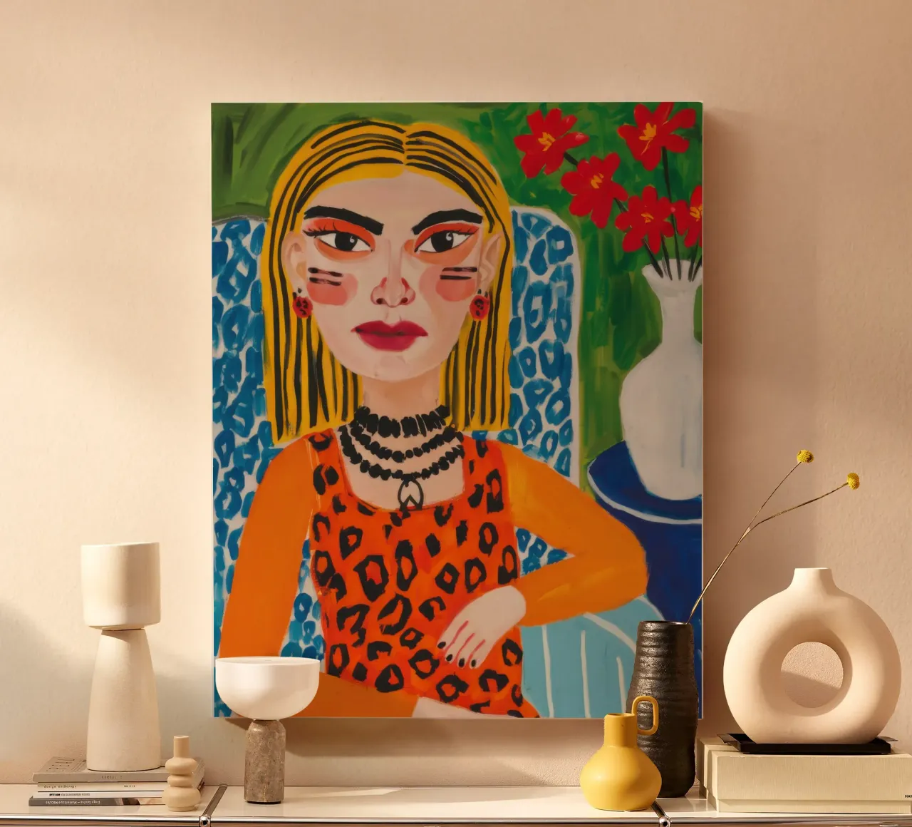 Leopard Print Poise canvas by Lune Dreams