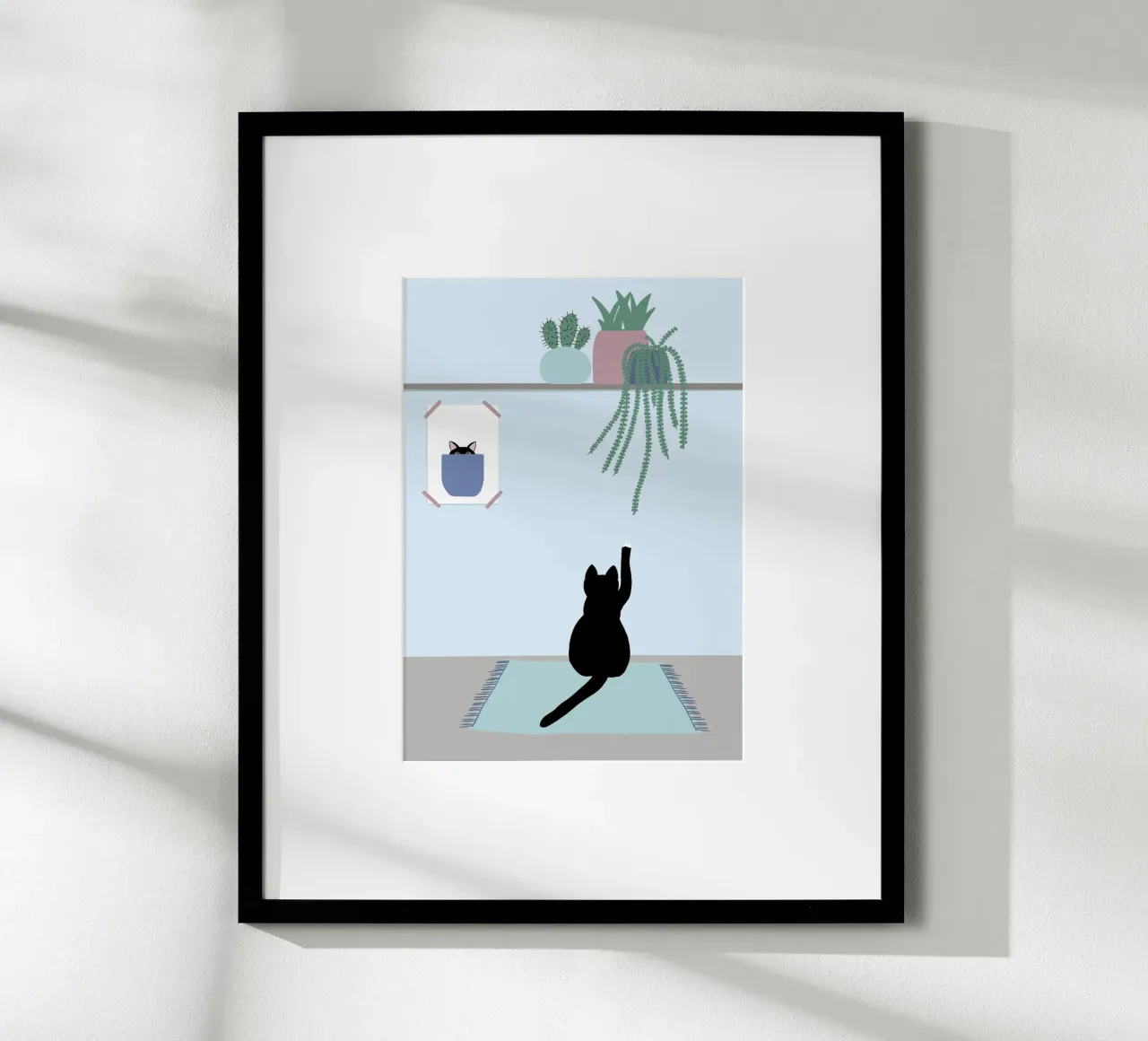 Poster di Hello Playful Black Cat carta hahnemühle da Mint Illustrations Pastels