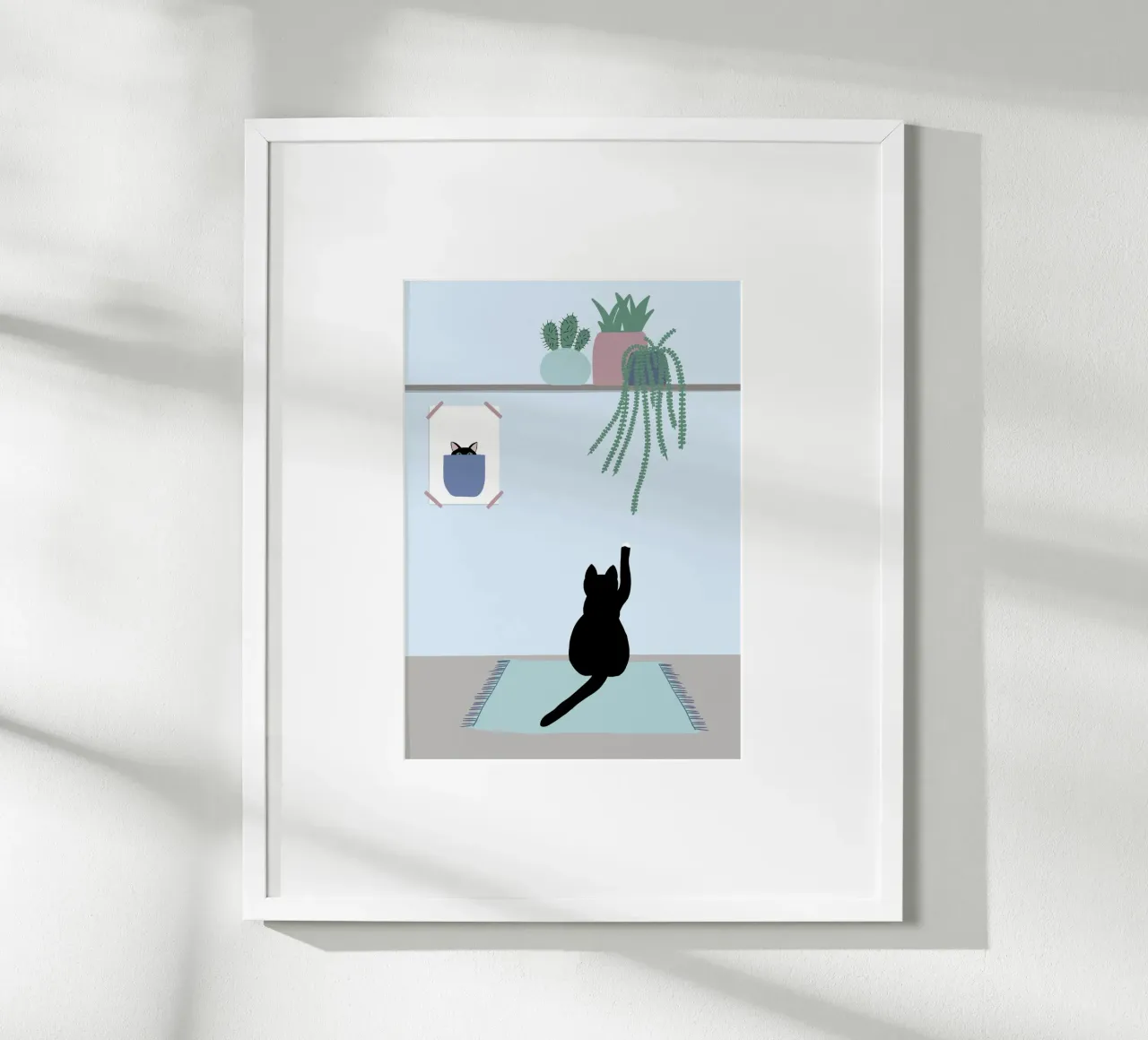 Poster di Hello Playful Black Cat carta hahnemühle da Mint Illustrations Pastels