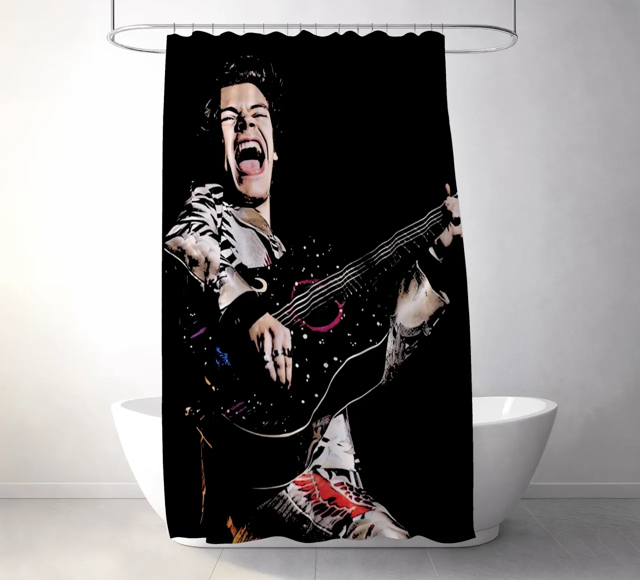 Harry Styles 5 Art shower curtain by music soul