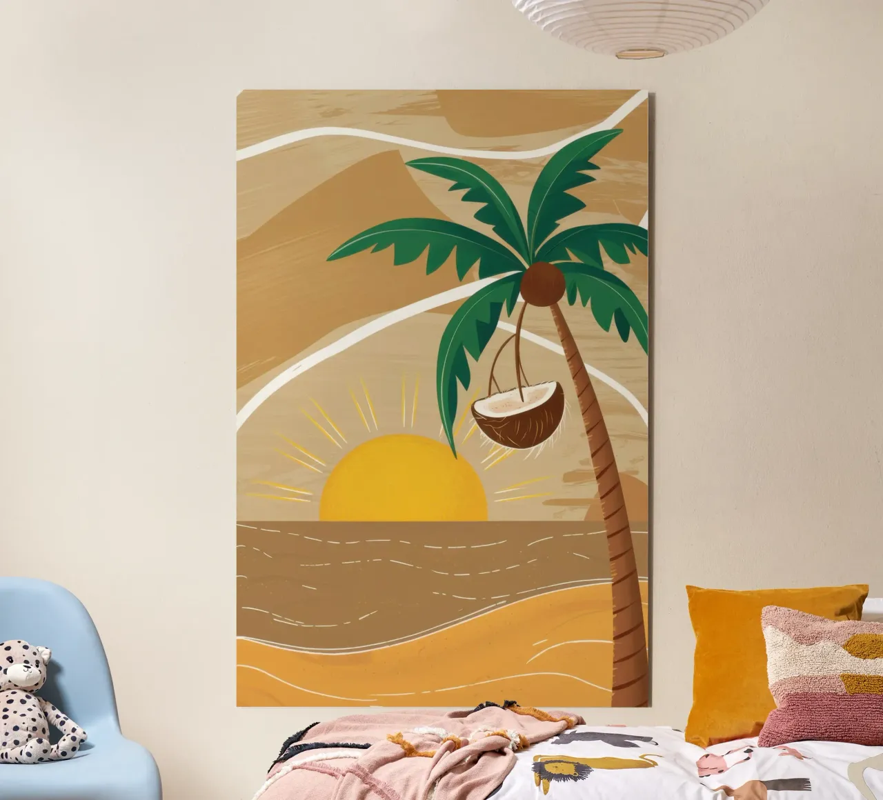 Tramonto sulla spiaggia di cocco alluminio dibond da Lune Dreams