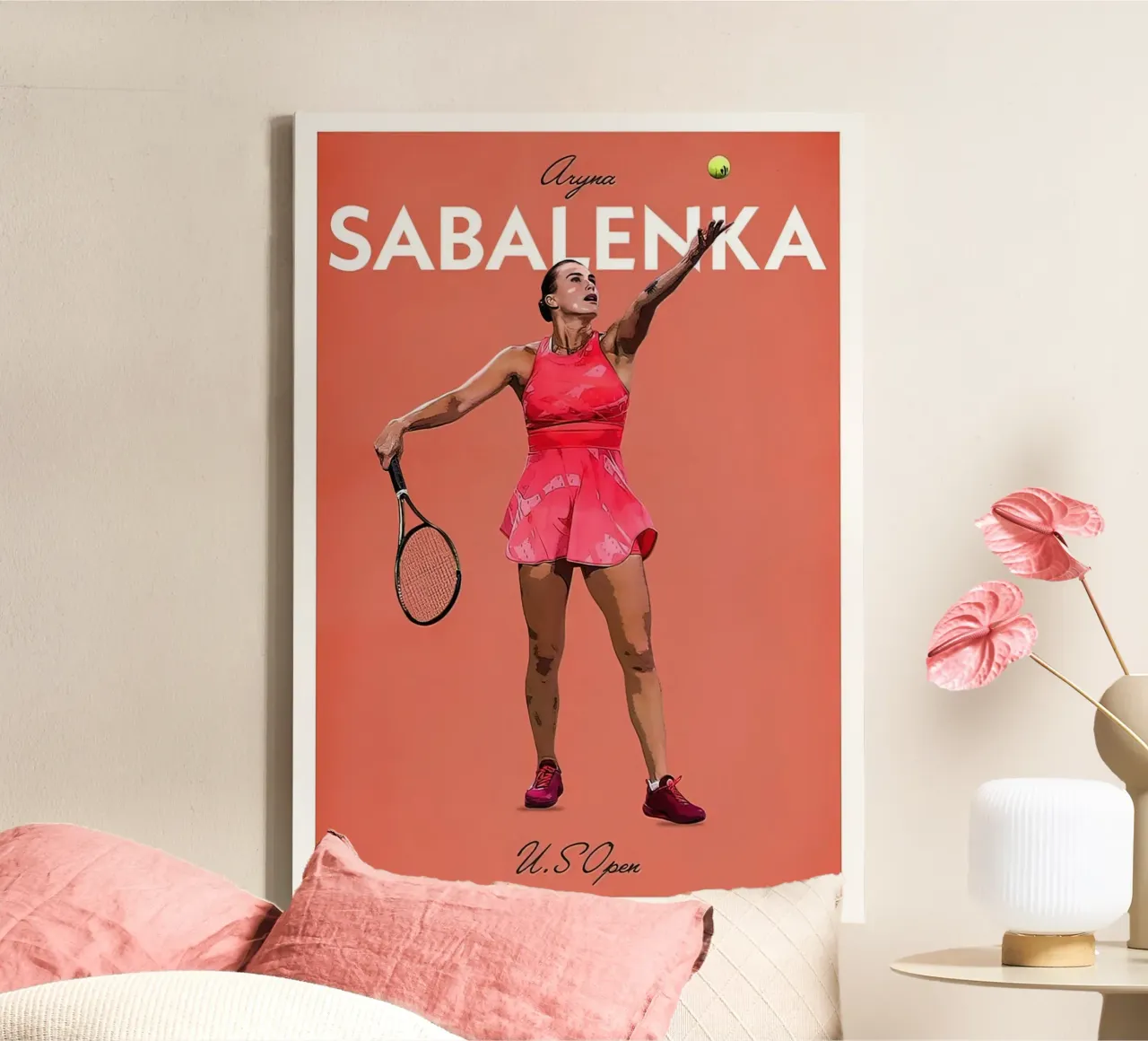 Poster delle icone di Sabalenka tela con Cornice a cassetta da aijanurmine