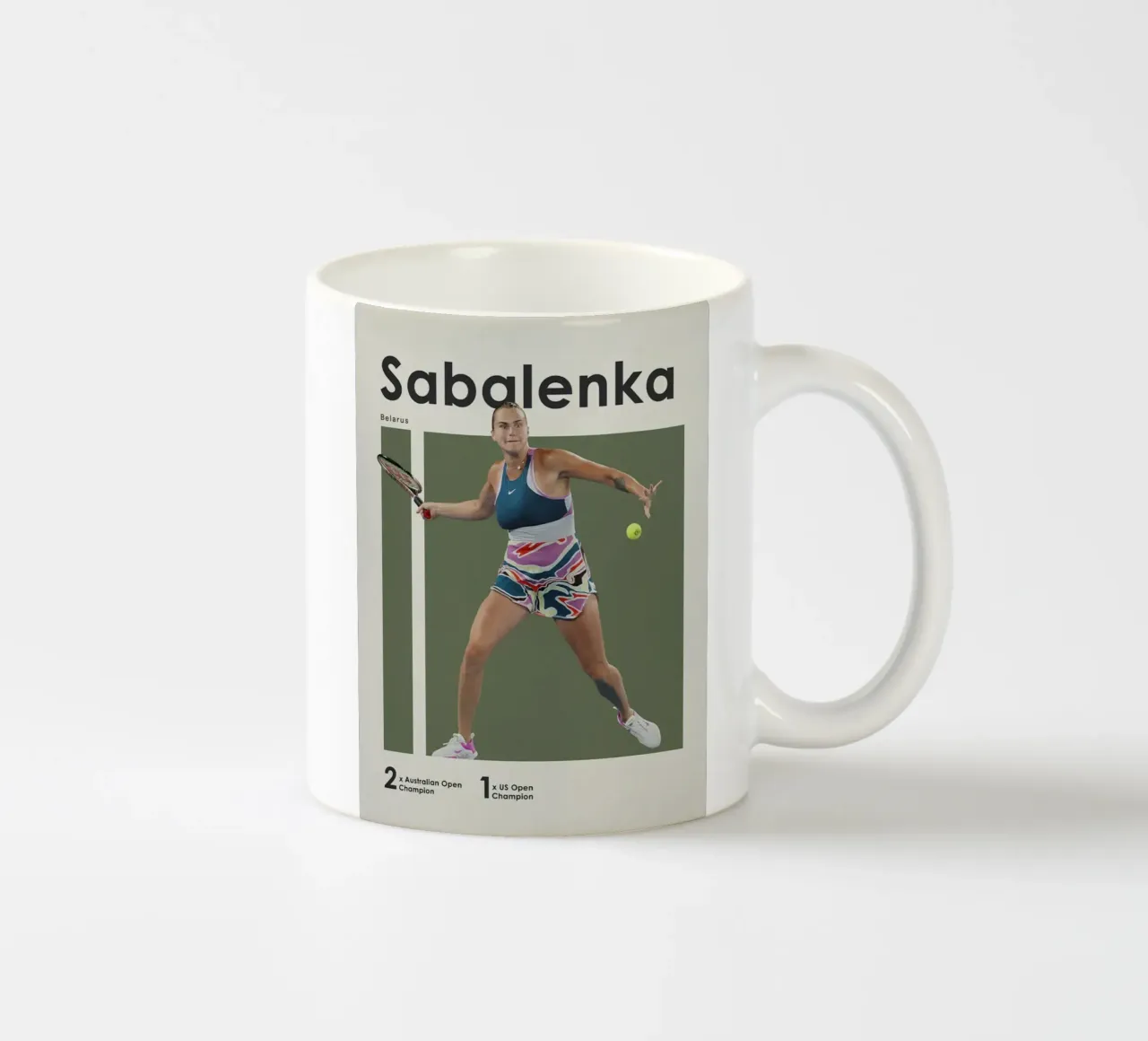 Poster del vincitore Aryna Sabalenka tazza in ceramica da aijanurmine