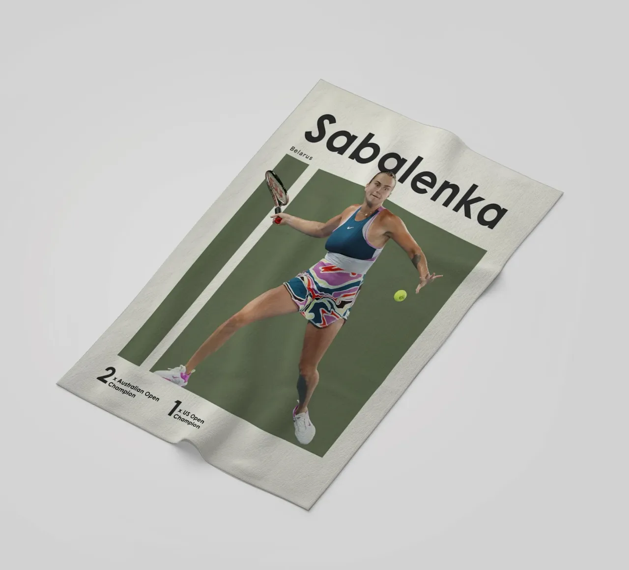 Poster del vincitore Aryna Sabalenka telo mare da aijanurmine