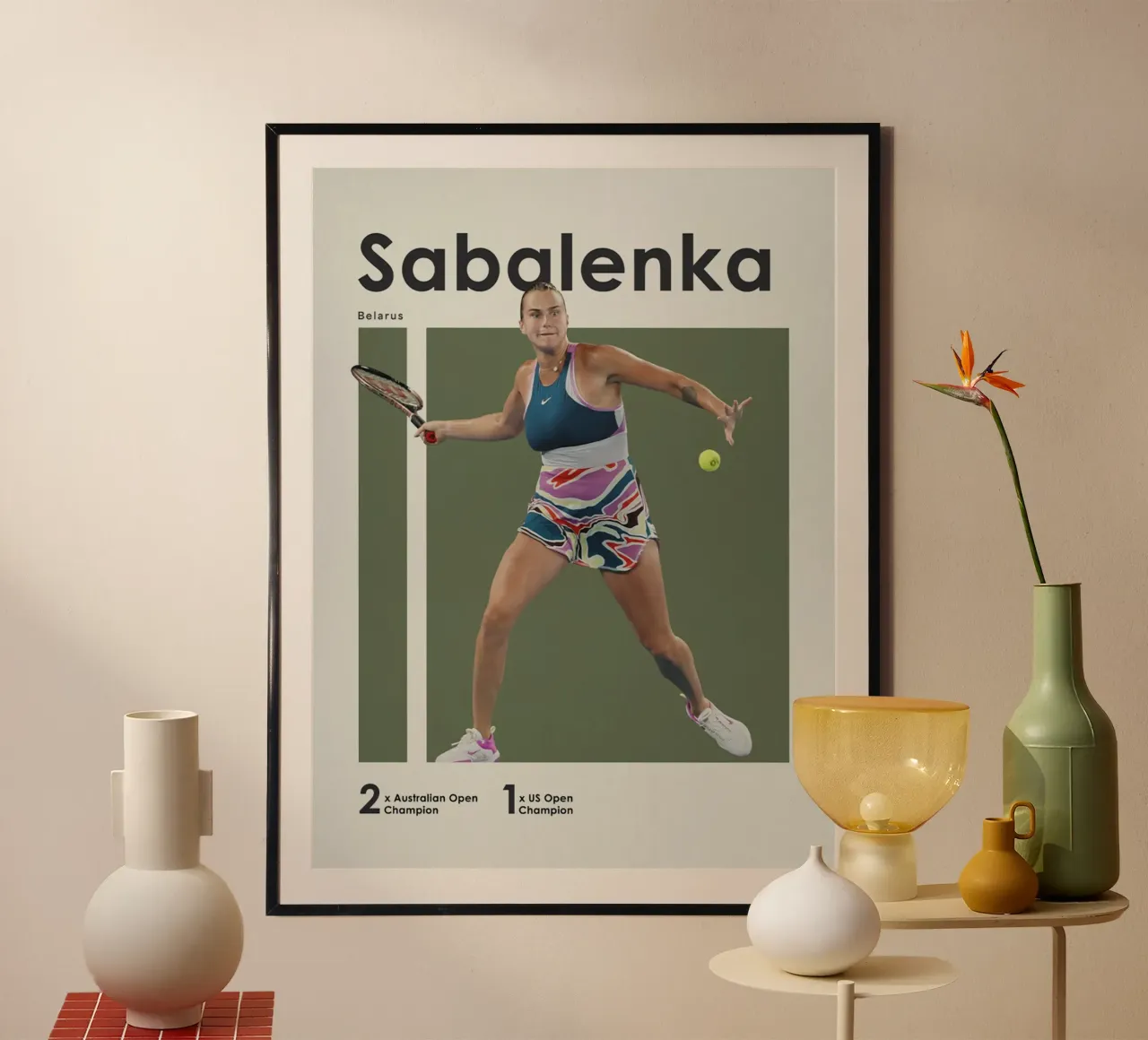 Poster del vincitore Aryna Sabalenka carta hahnemühle da aijanurmine