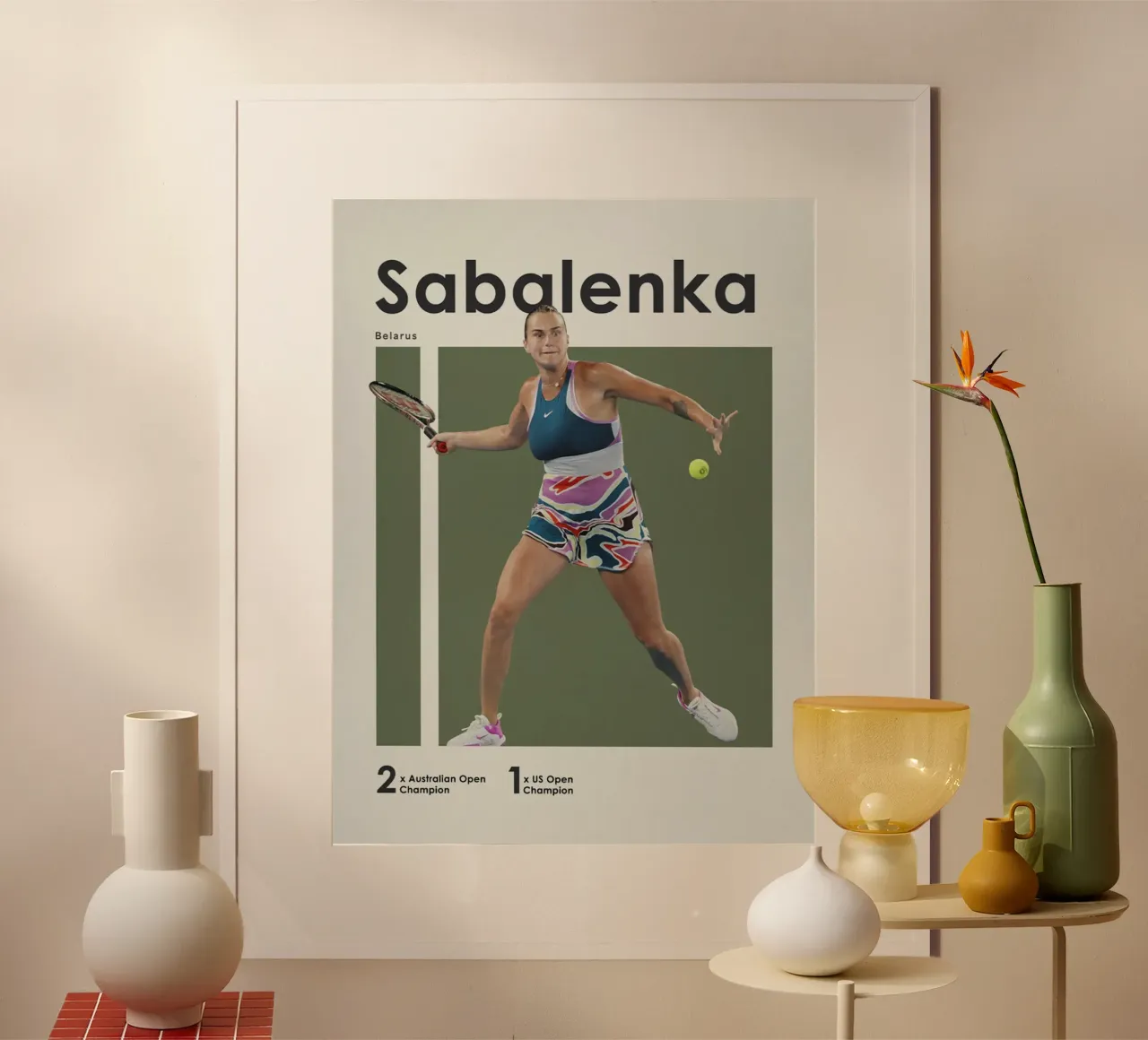 Poster del vincitore Aryna Sabalenka carta hahnemühle da aijanurmine