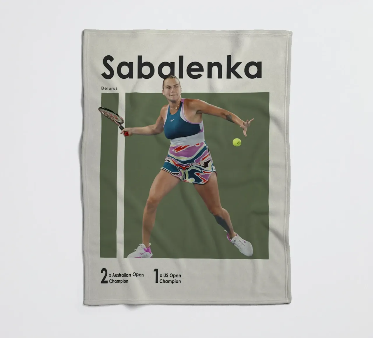 Poster del vincitore Aryna Sabalenka coperta in pile da aijanurmine
